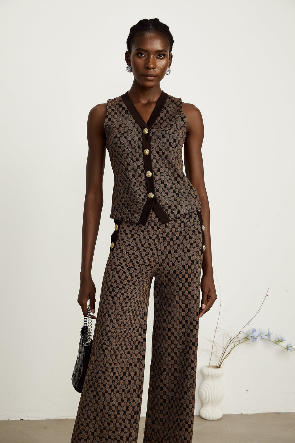 Σετ Ασορτί Μπλούζας Και Παντελονιού Cyrielle Monogram-Jacquard