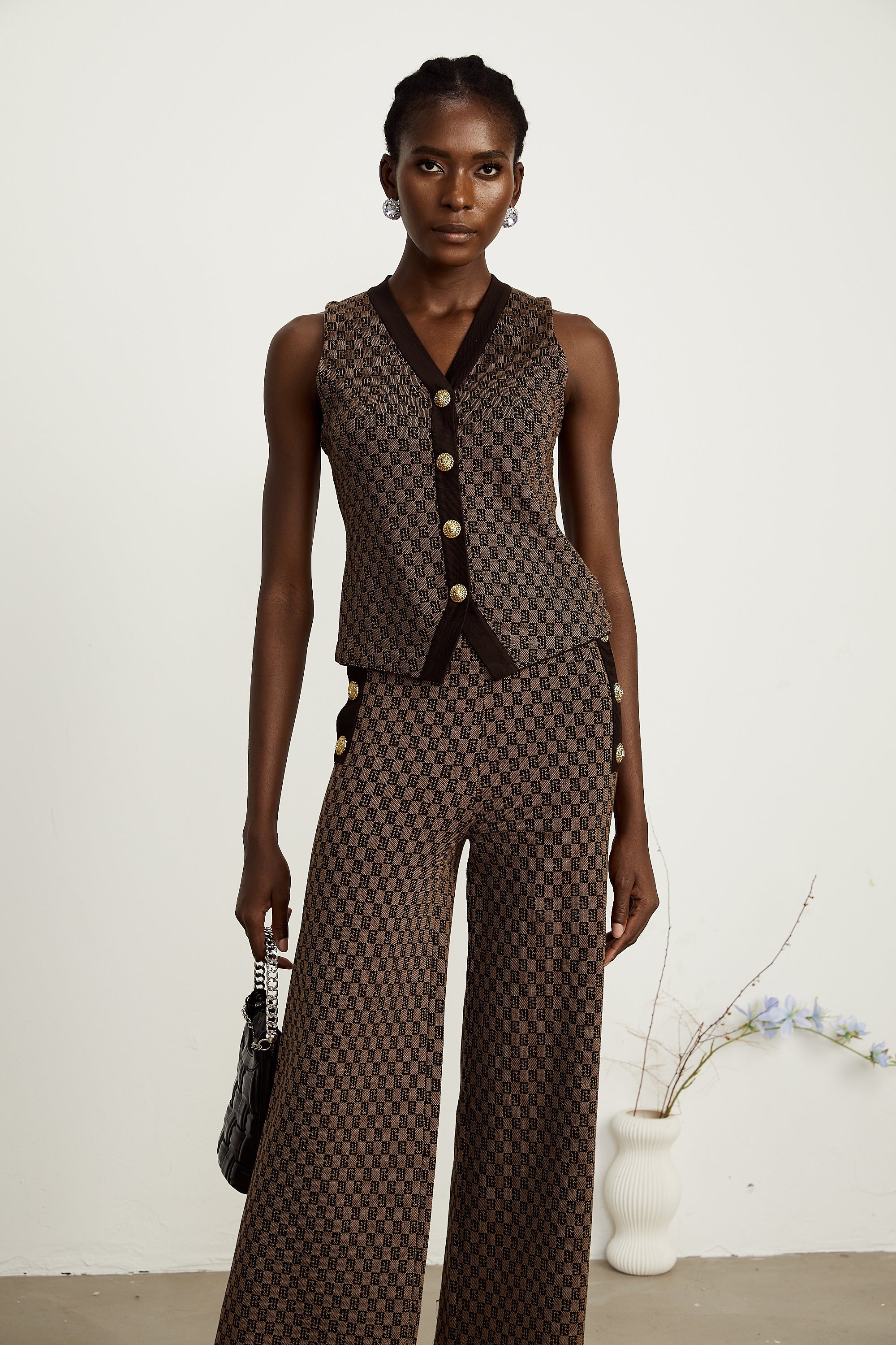 Σετ Ασορτί Μπλούζας Και Παντελονιού Cyrielle Monogram-Jacquard