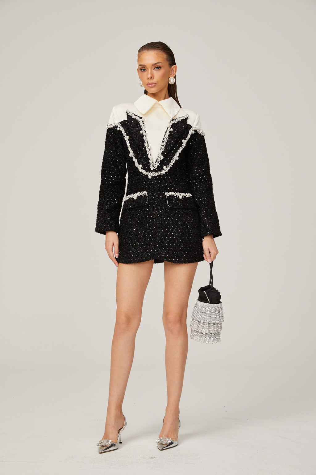 Μίνι Φόρεμα Éléonore Faux Pearl Tweed