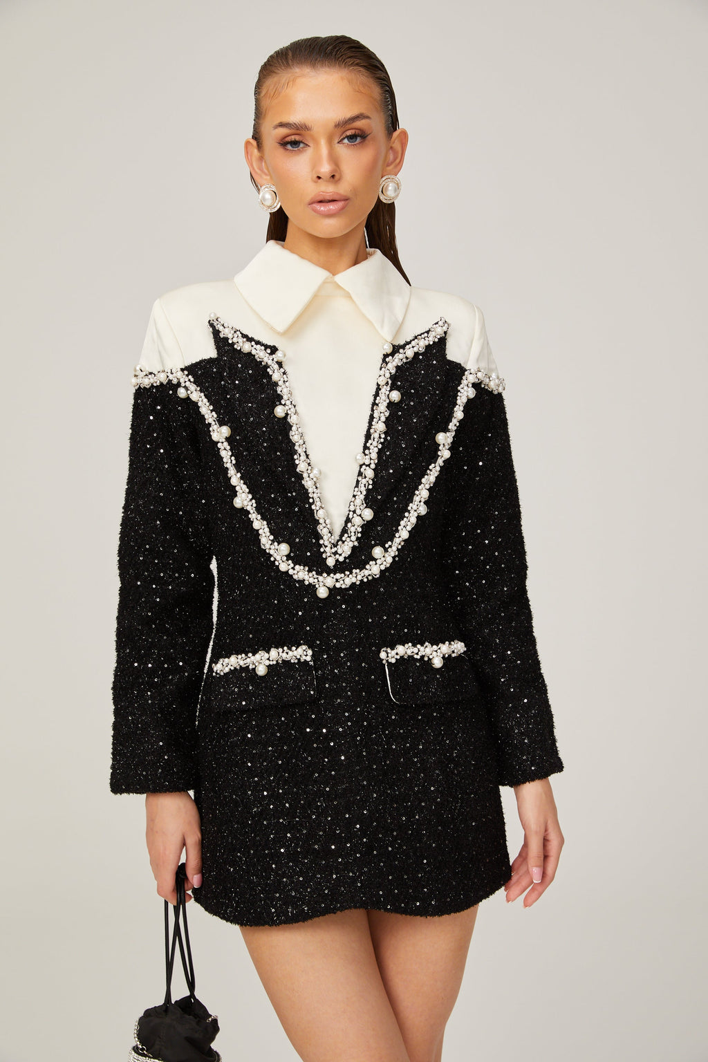 Μίνι Φόρεμα Éléonore Faux Pearl Tweed