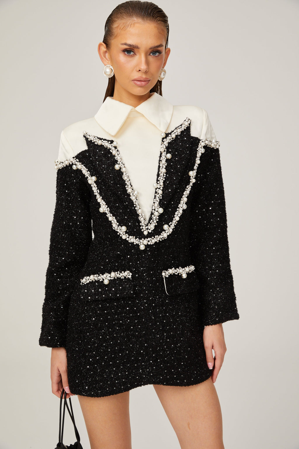 Μίνι Φόρεμα Éléonore Faux Pearl Tweed