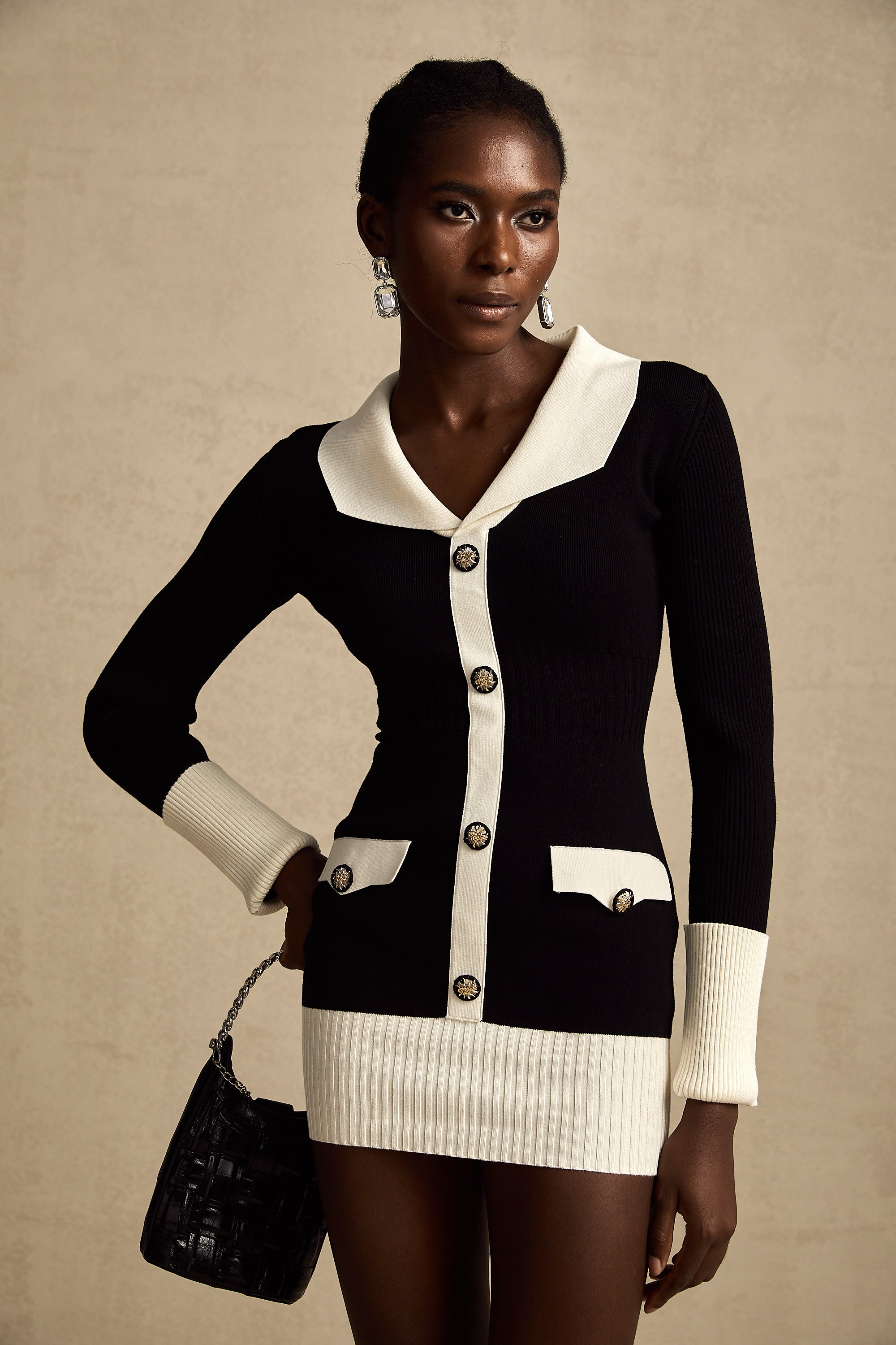 Μίνι Φόρεμα Με Ριμπ Ύφανση Και Μάλλινο Τελείωμα Charlotte