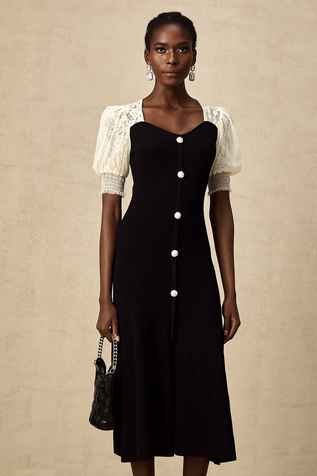 Φόρεμα Midi Με Δαντέλα Noa Και Λεπτομέρειες