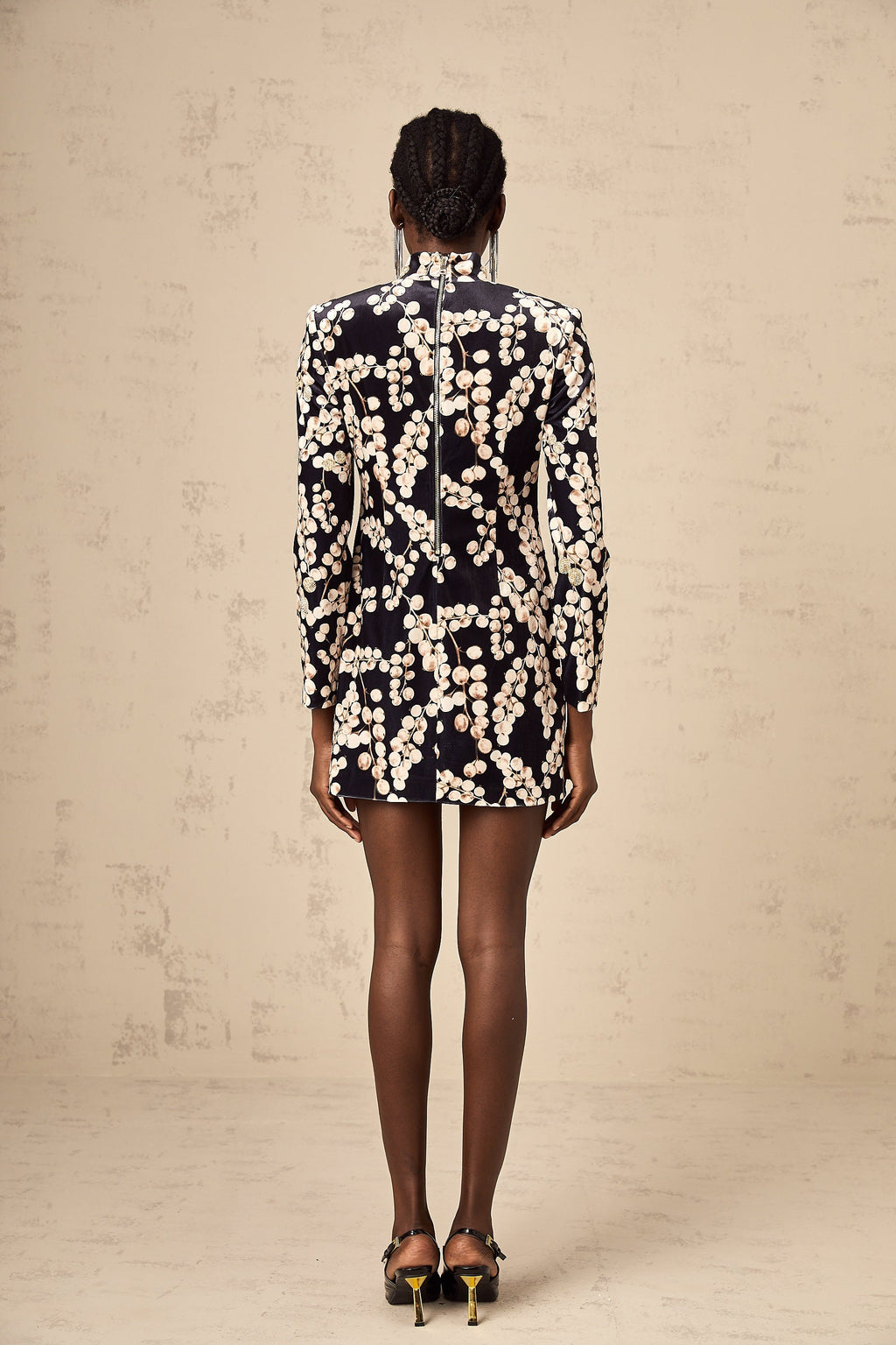 Μίνι Φόρεμα Από Βελούδο Με Κεντημένο Γραφικό Σχέδιο Valeria