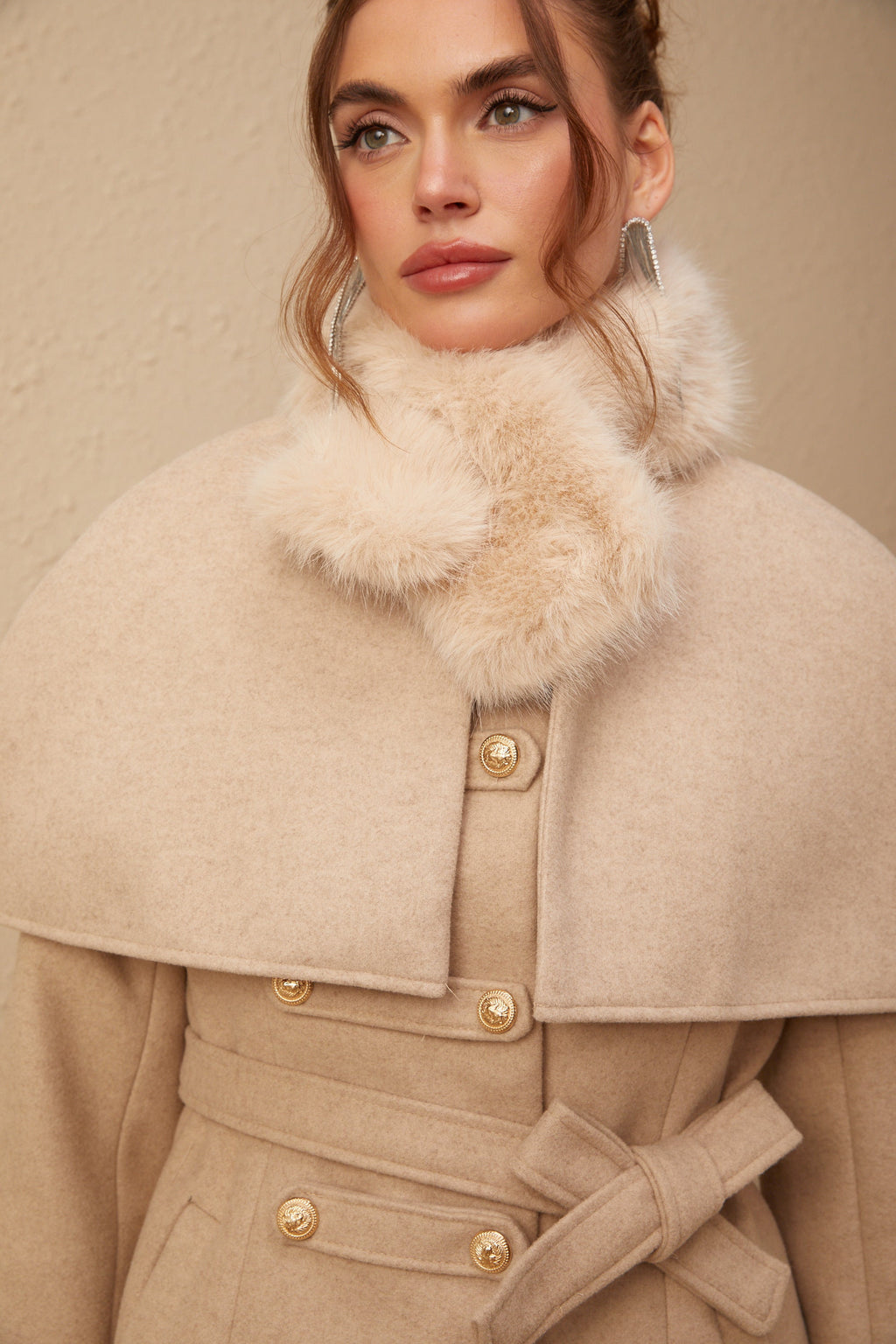 Παλτό Rosella Από Ψεύτικη Γούνα Με Αφαιρούμενη Κάπα