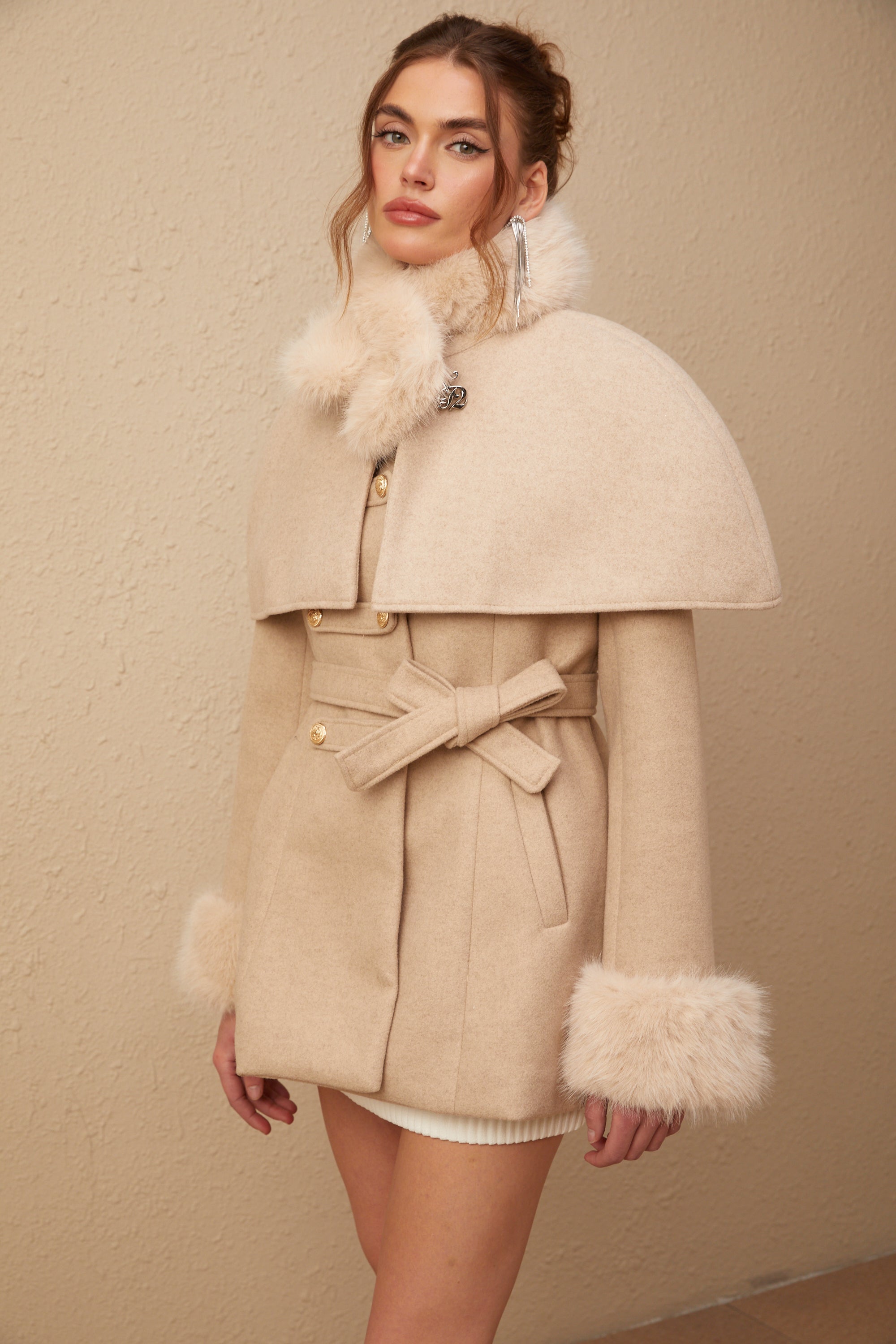 Παλτό Rosella Από Ψεύτικη Γούνα Με Αφαιρούμενη Κάπα