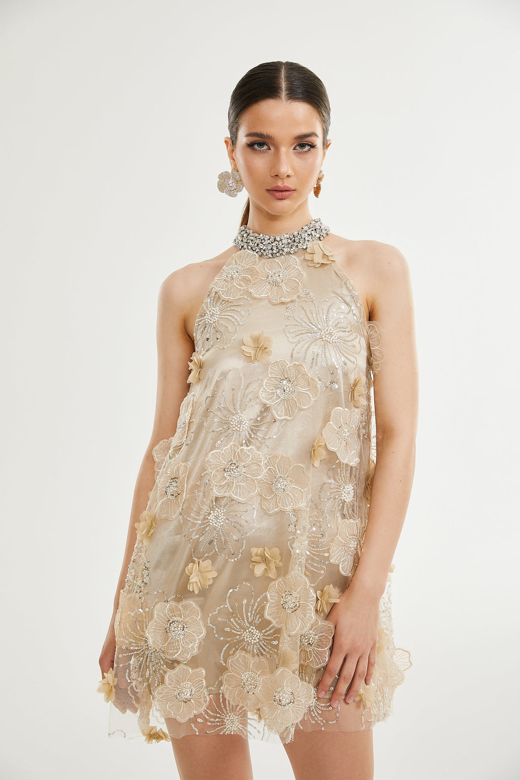 Μίνι Φόρεμα Liane Με Φλοράλ Κέντημα