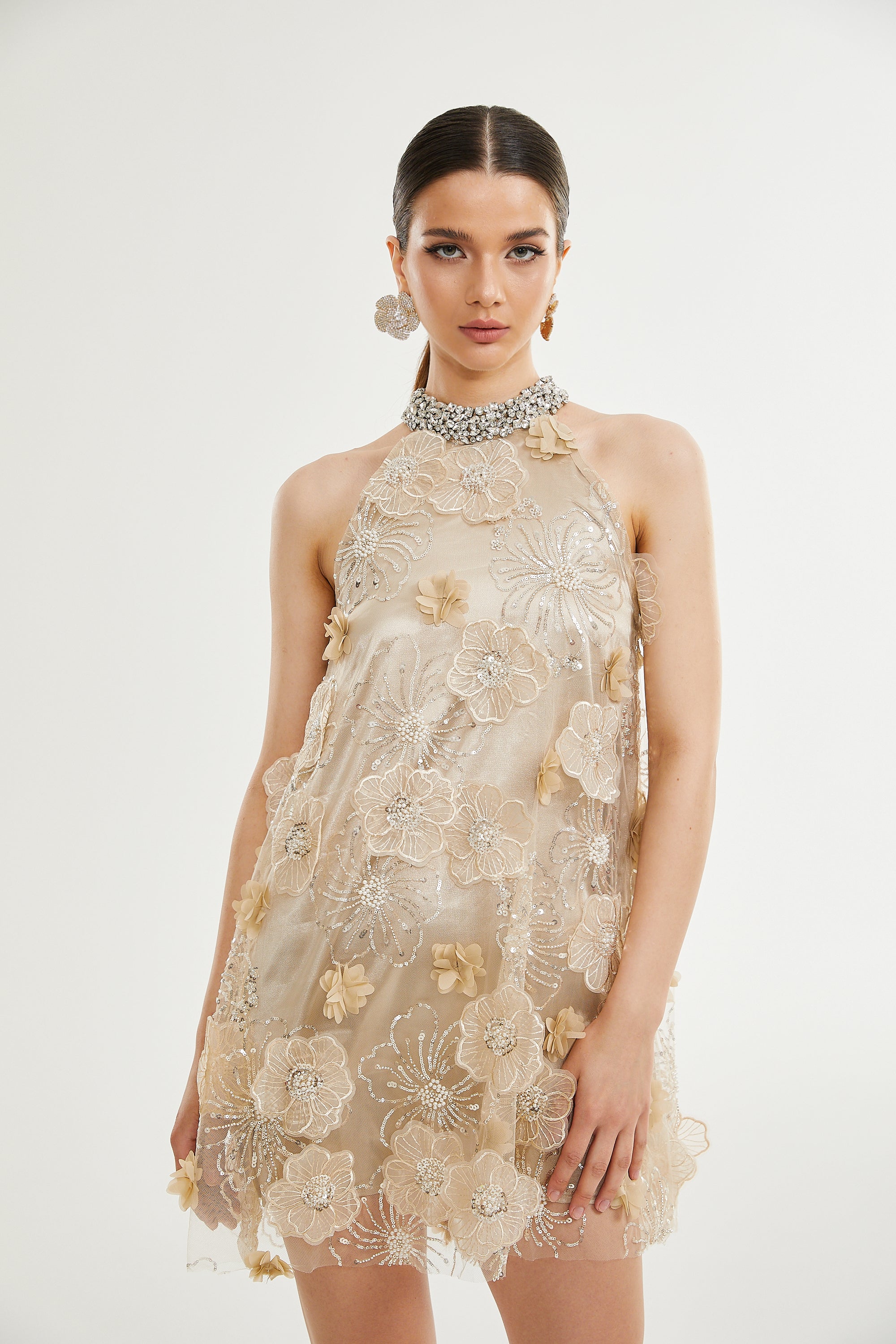 Μίνι Φόρεμα Liane Με Φλοράλ Κέντημα