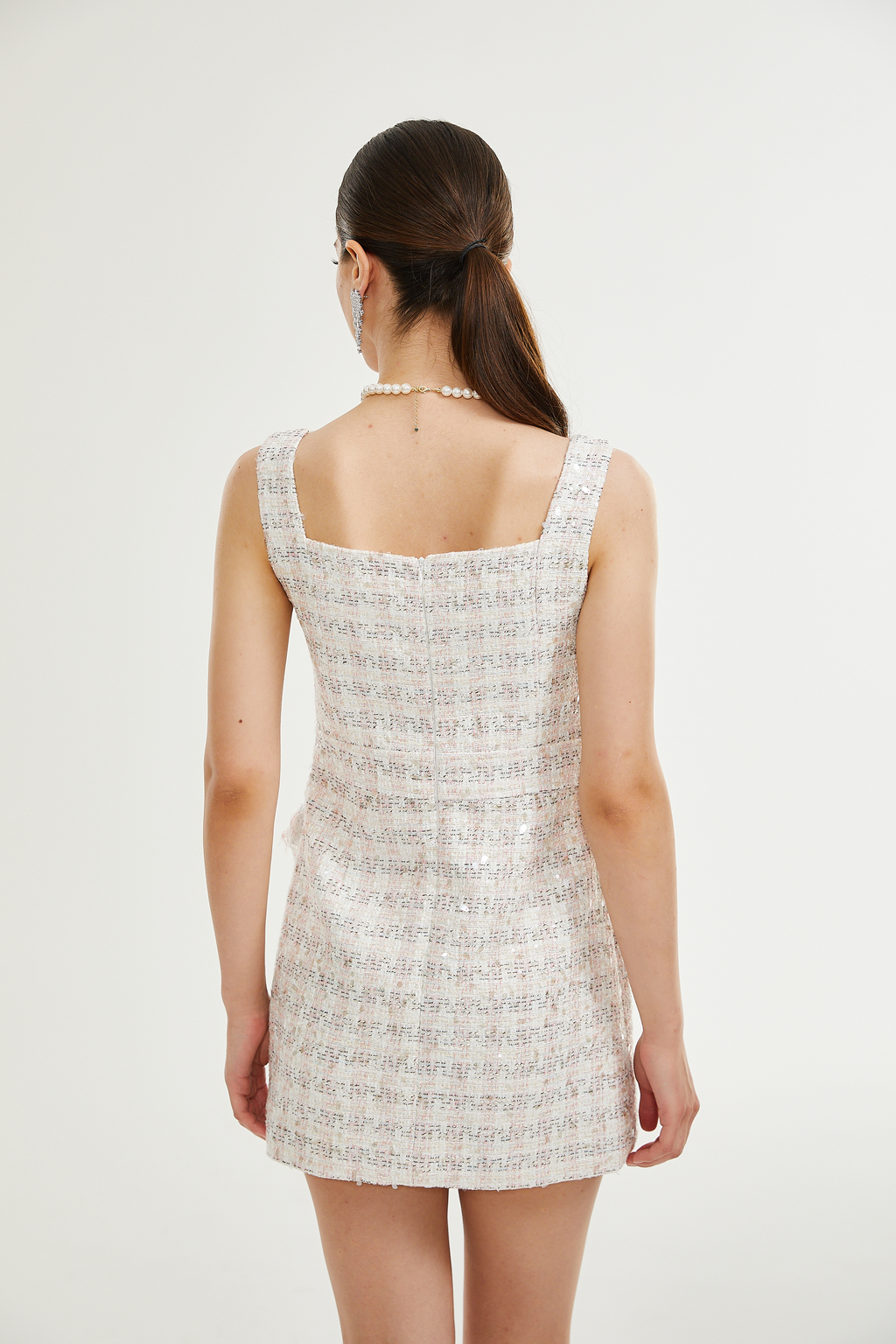 Μίνι Φόρεμα Από Τουίντ Με Πούλιες Stefania