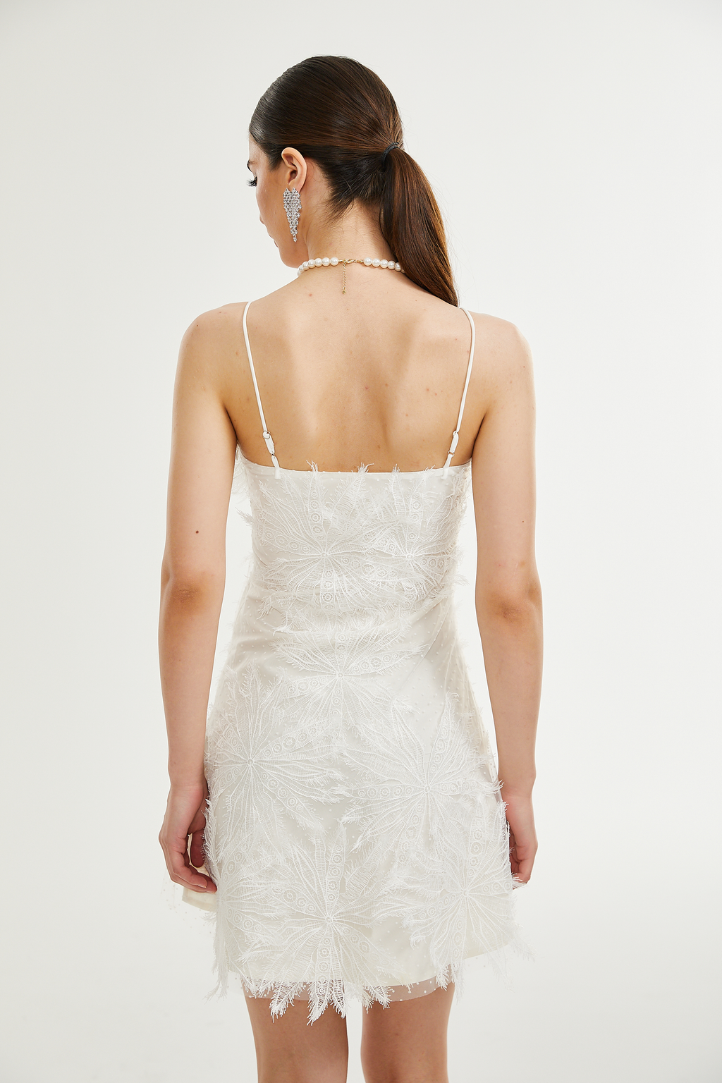 Μίνι Φόρεμα Keilani Με Λεπτομέρειες Από Φτερά