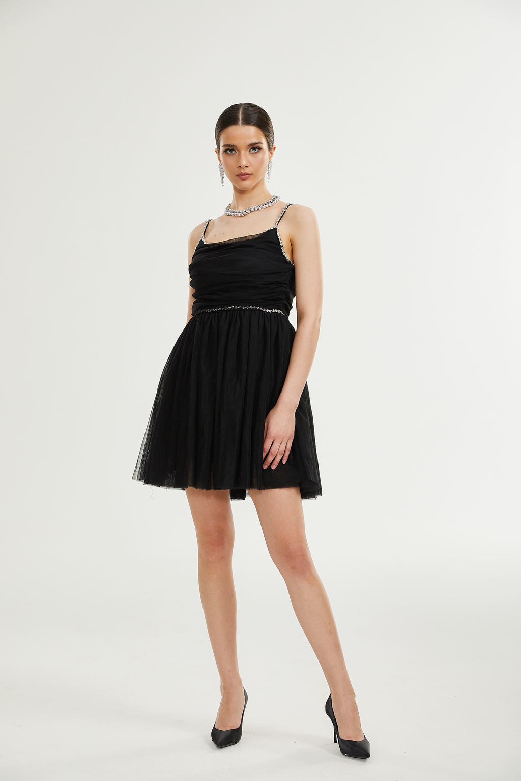 Μίνι Φόρεμα Από Τούλι Με Κέντημα Catriona