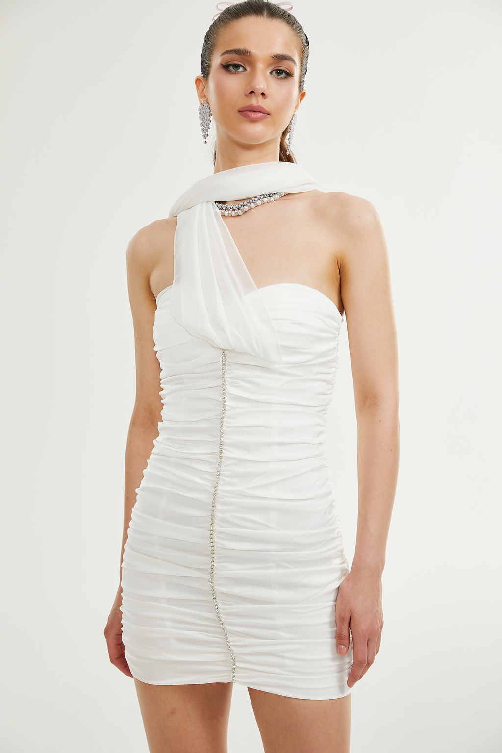 Μίνι Φόρεμα Sigrid Με Λευκή Δαντέλα