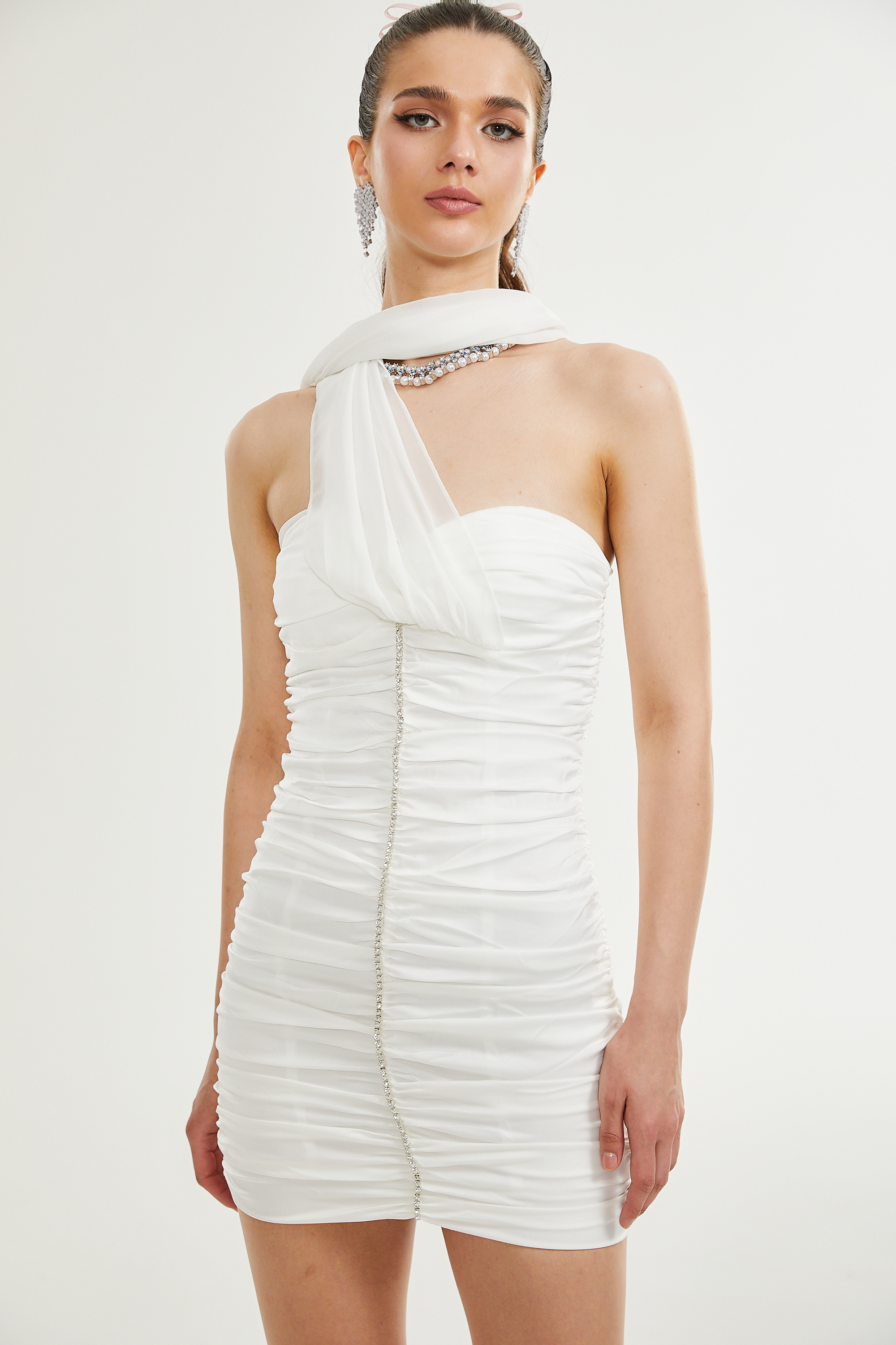 Μίνι Φόρεμα Sigrid Με Λευκή Δαντέλα