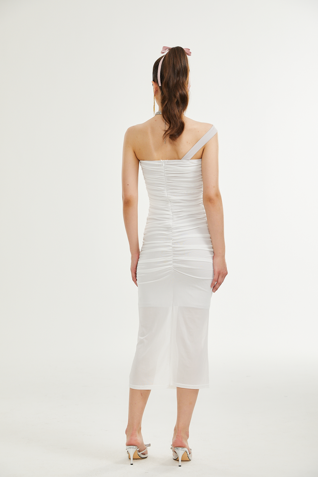 Φόρεμα Nereida Με Πλισέ Μίντι Φόρεμα Και Έξω Τους Ώμους