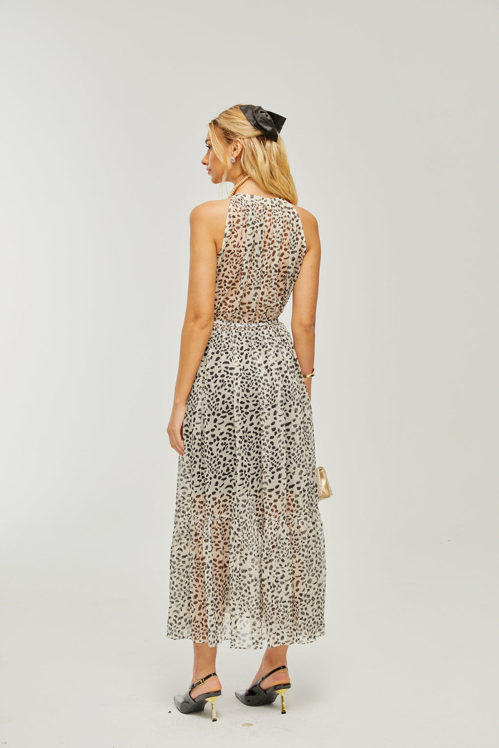 Φόρεμα Adèle Με Αμάνικο Σχέδιο Λεοπάρ Και Μίντι Φόρεμα