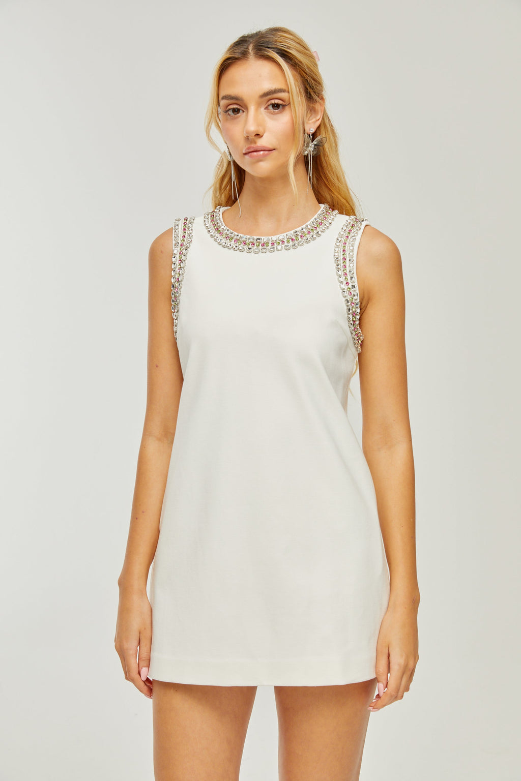 Μίνι Φόρεμα Με Κέντημα Emilie Crystal