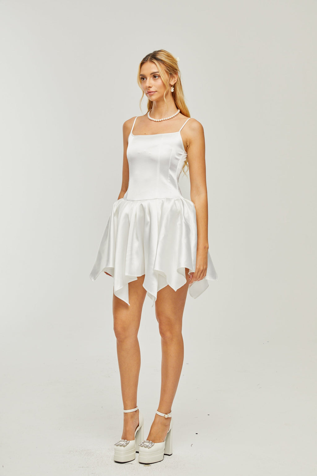 Μίνι Φόρεμα Lanetta Ασύμμετρο Σατέν