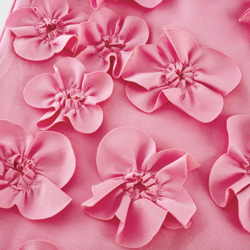 Ροζ Φόρεμα Μάξι Με Παπιγιόν Magali Και Διακοσμητικά Λουλουδιών