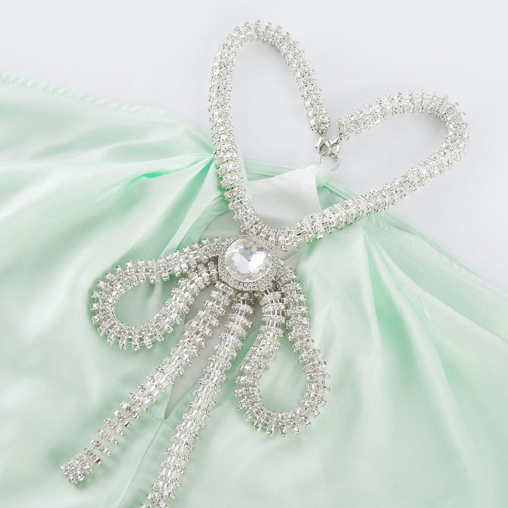 Φόρεμα Μίντι Με Λαιμόκοψη Και Κρυστάλλους Gisèle