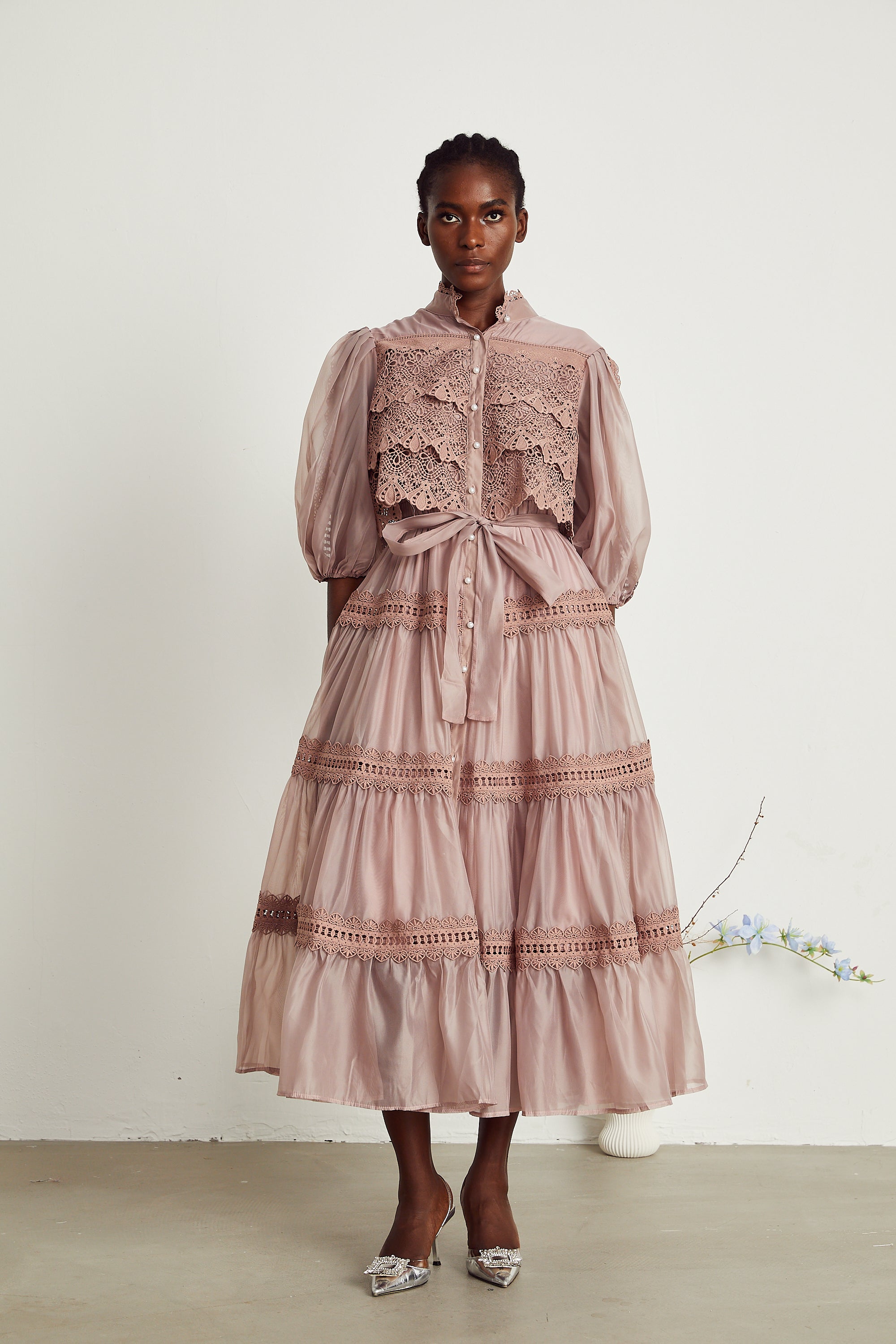 Φόρεμα Μίντι Με Κοψίματα Και Δαντέλα Inès ®