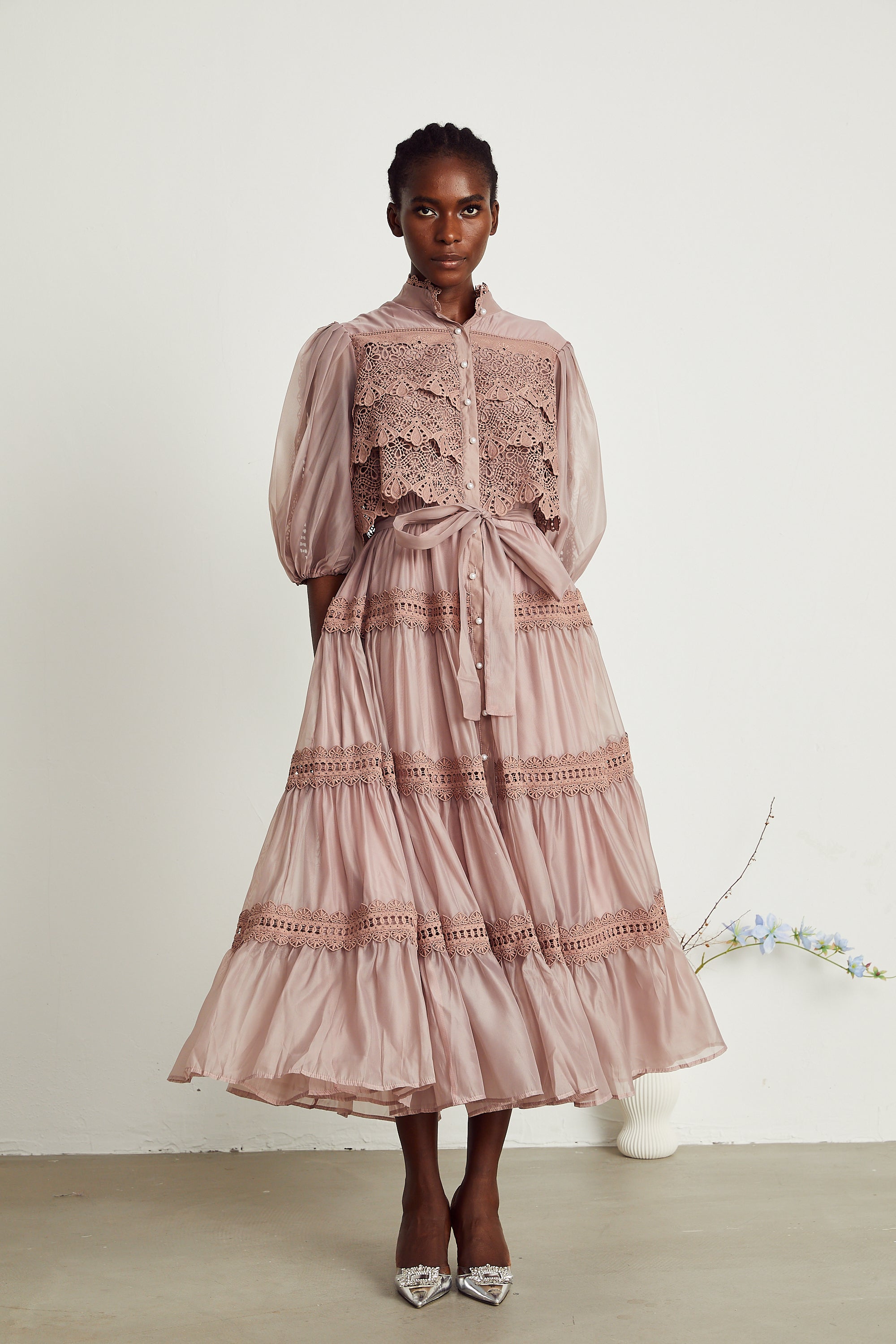 Φόρεμα Μίντι Με Κοψίματα Και Δαντέλα Inès ®