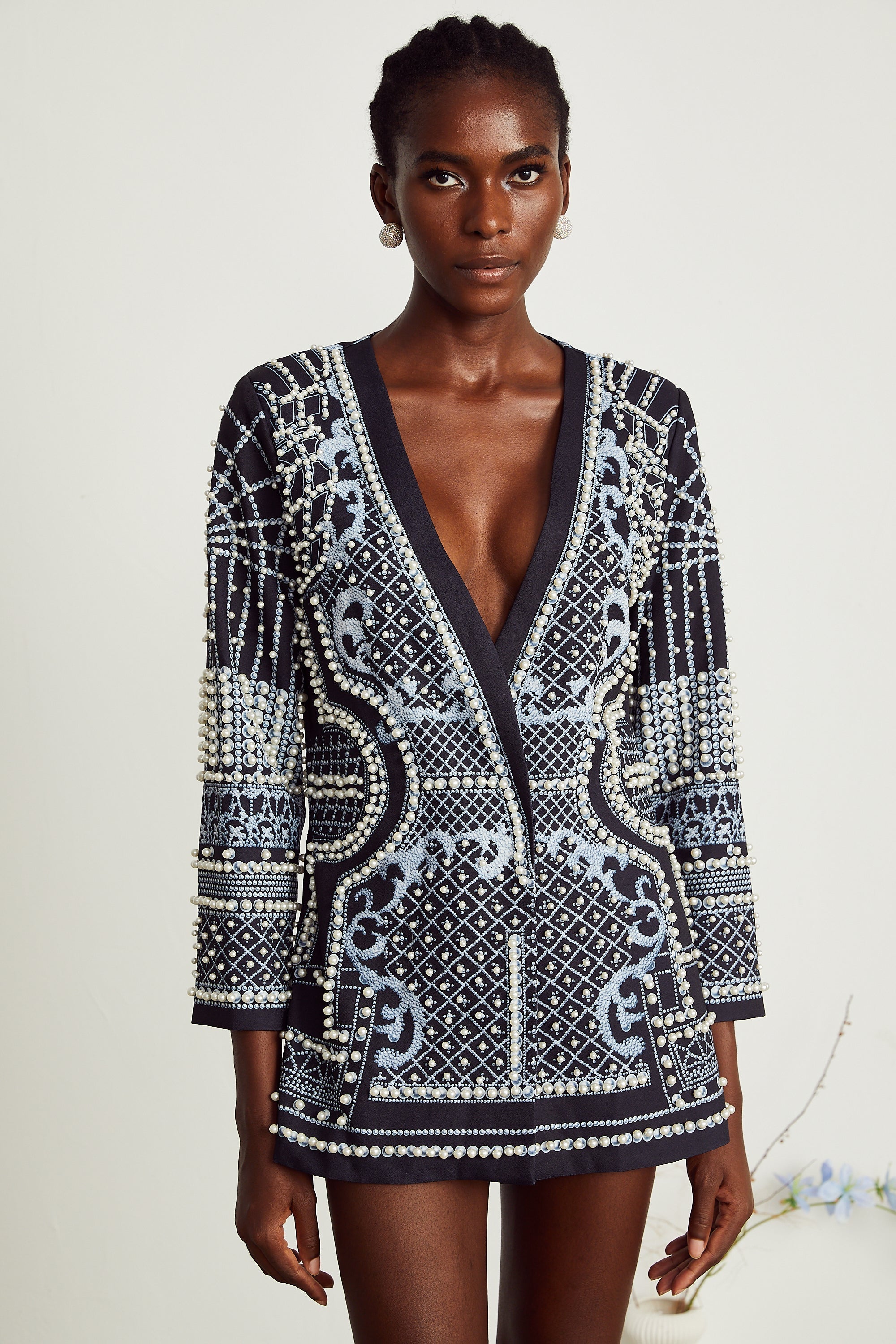 Φόρεμα Με V Λαιμόκοψη Και Μοτίβο Catherine