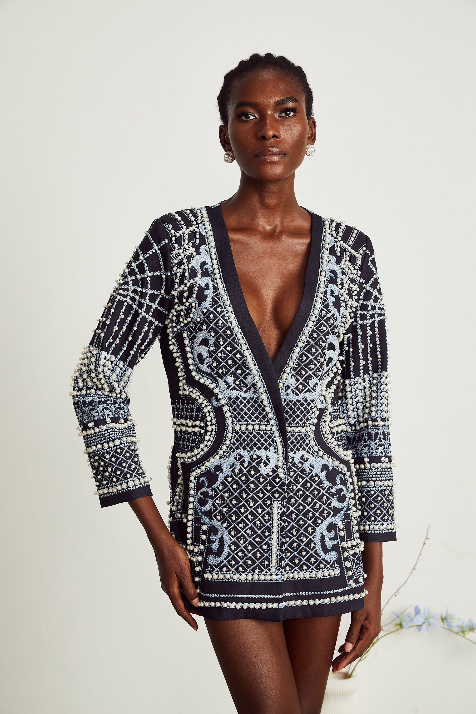 Φόρεμα Με V Λαιμόκοψη Και Μοτίβο Catherine