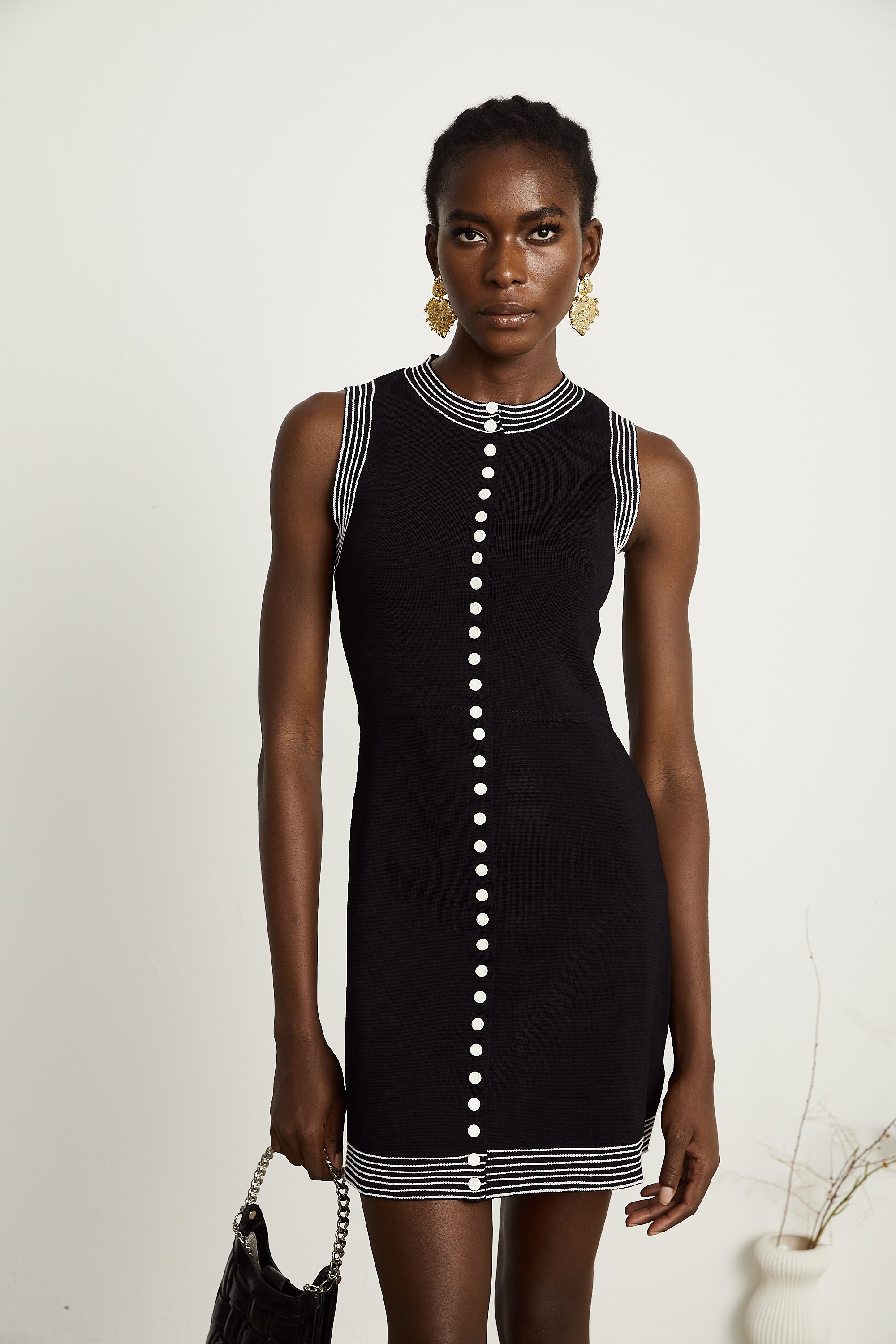 Μίνι Φόρεμα Colette Με Ρίγες Και Print Σε Αντίθεση