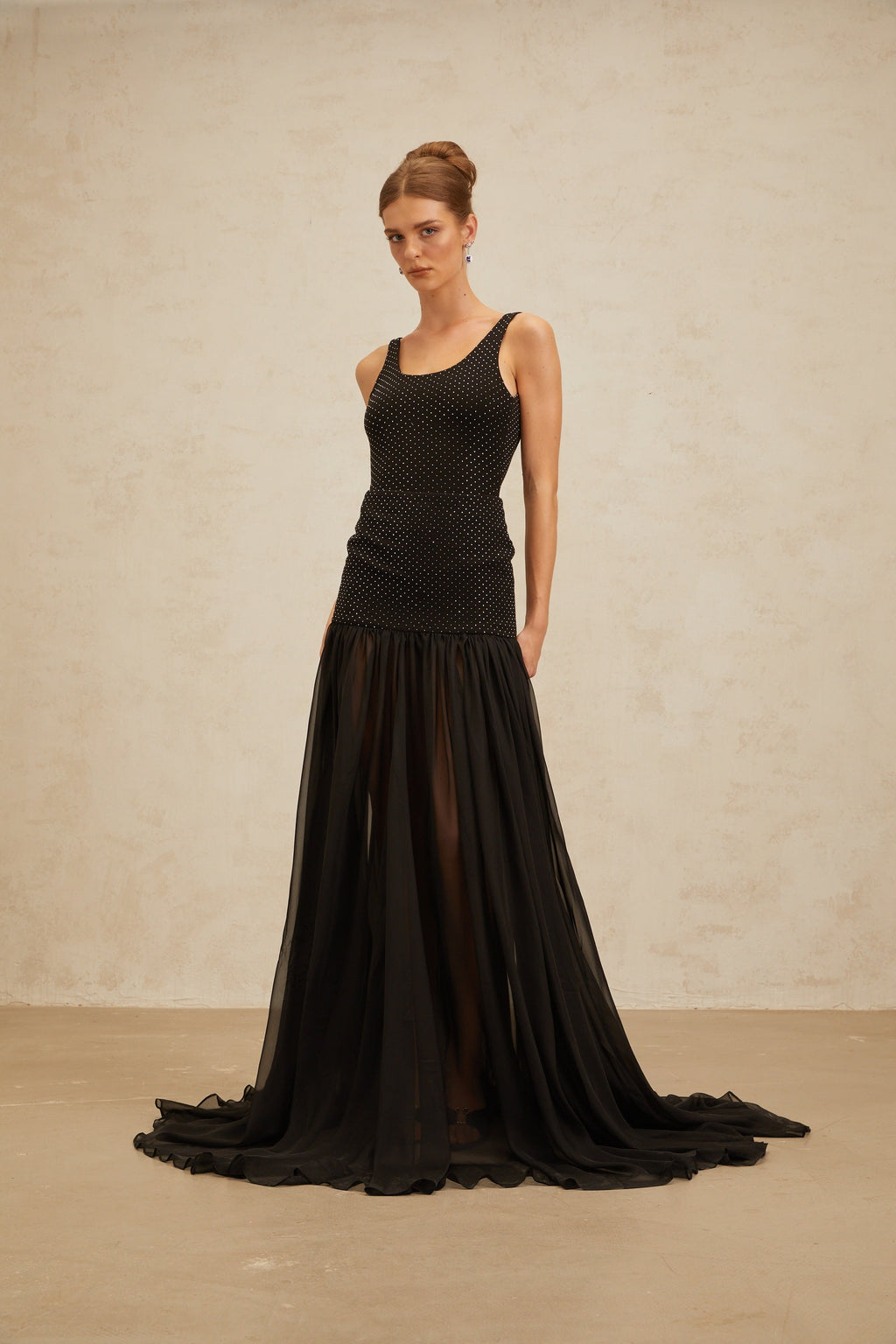 Μαύρο Κορμάκι Estelle Με Στρας Και Διακόσμηση