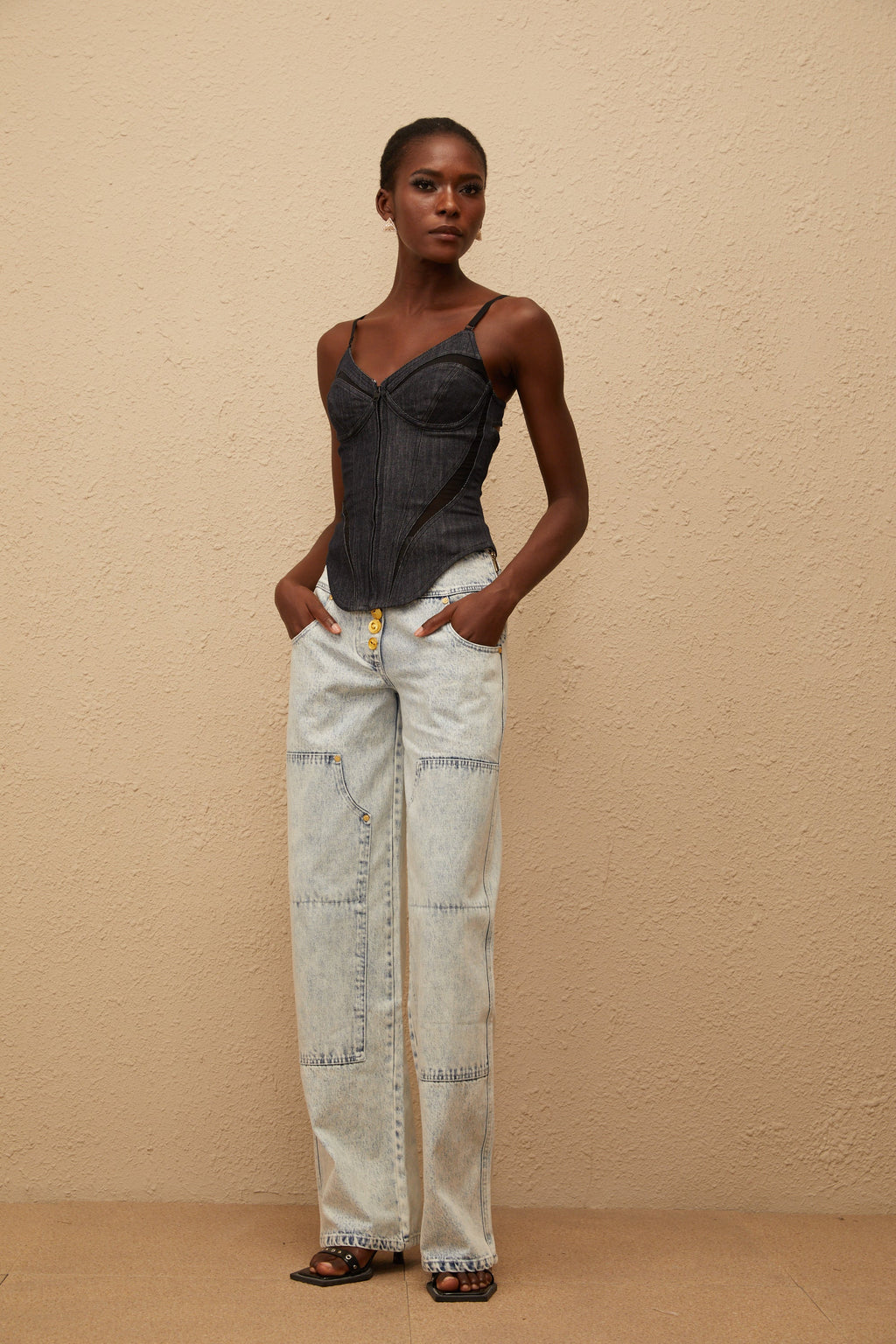 Τζιν Μπλούζα Veera Indigo Bustier