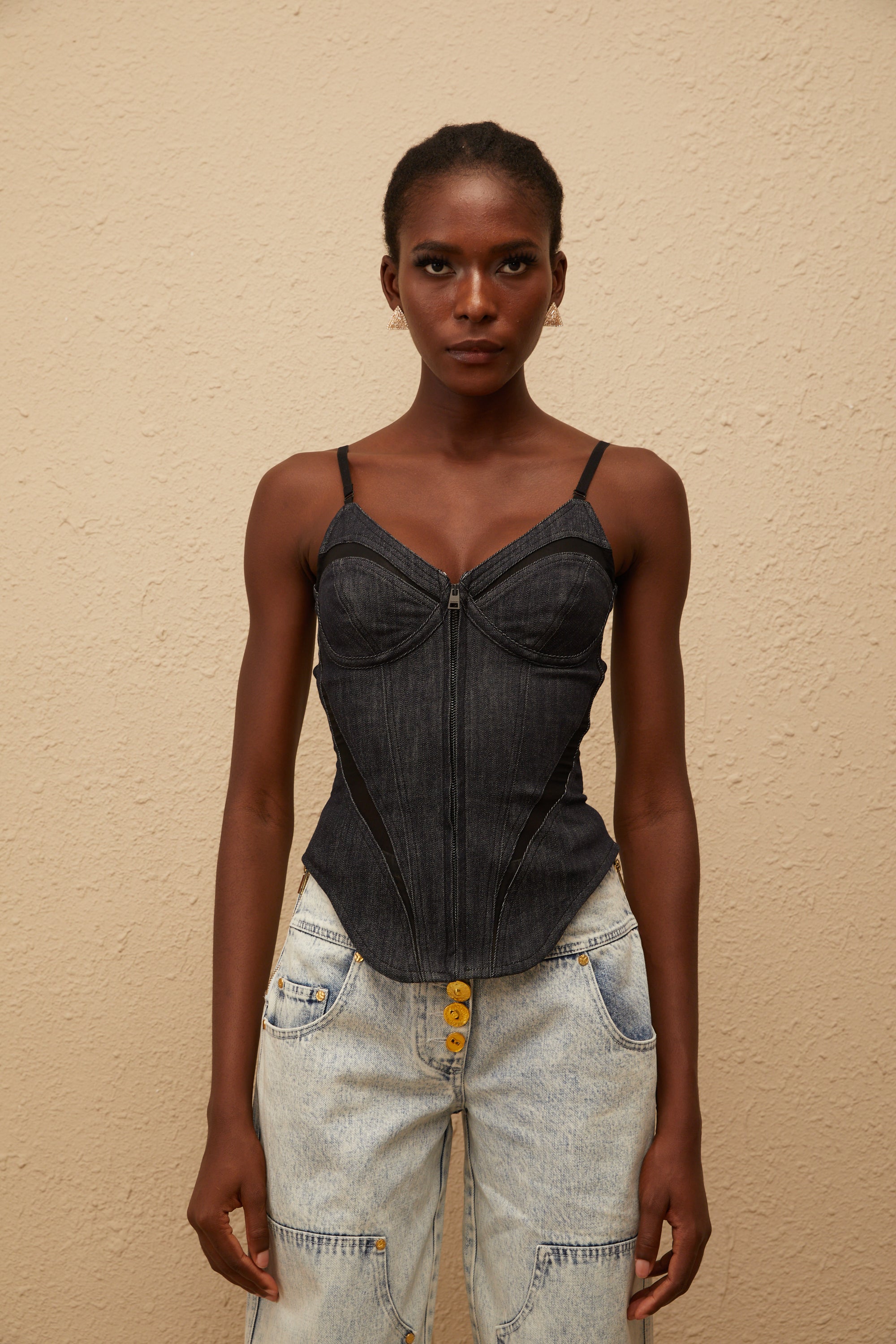 Τζιν Μπλούζα Veera Indigo Bustier