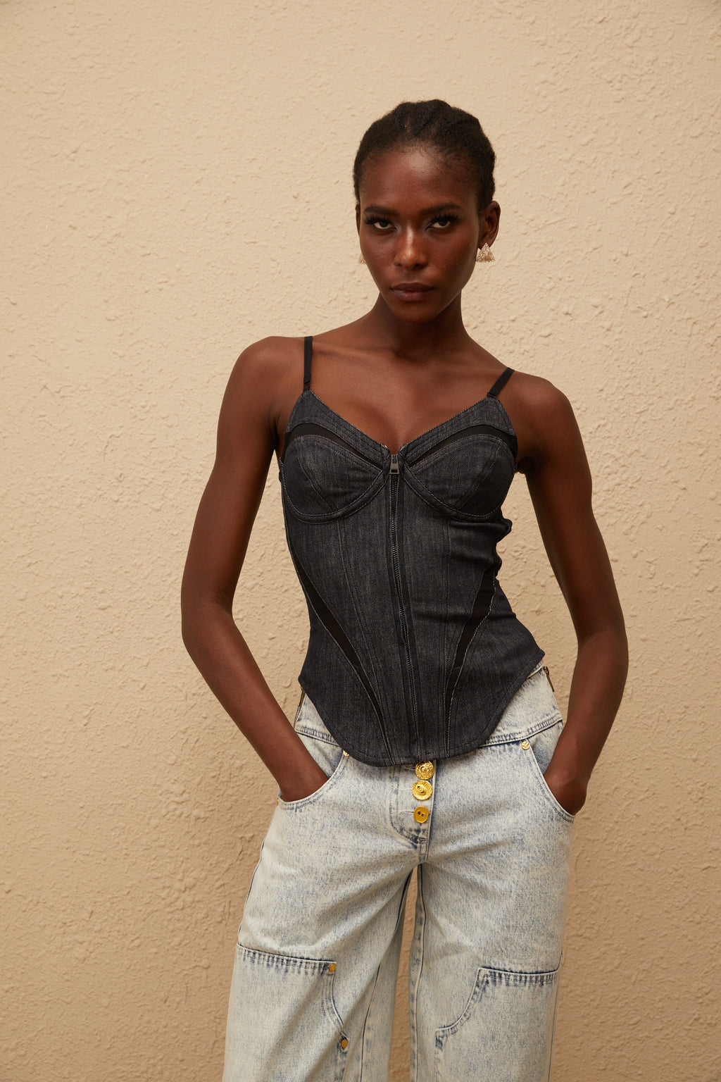 Τζιν Μπλούζα Veera Indigo Bustier