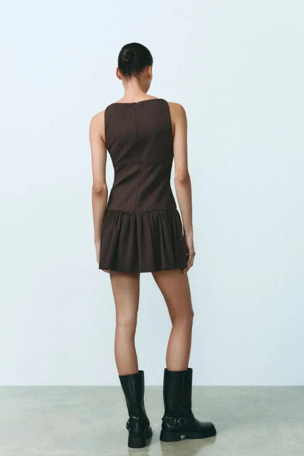 Μίνι Φόρεμα Με Βολάν Και Φιόγκο Florence Με Φιόγκο Και Βολάν