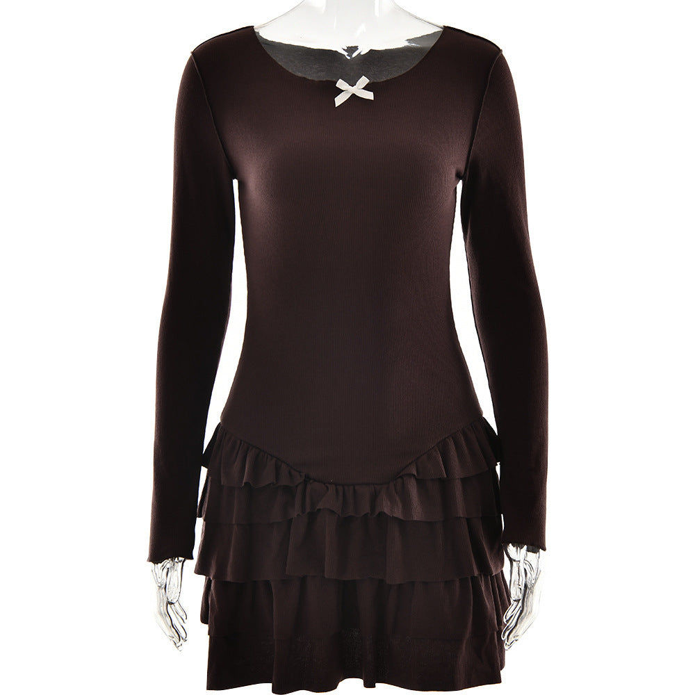 Φόρεμα Με Στρώσεις Και Βολάν Σε Στενή Γραμμή