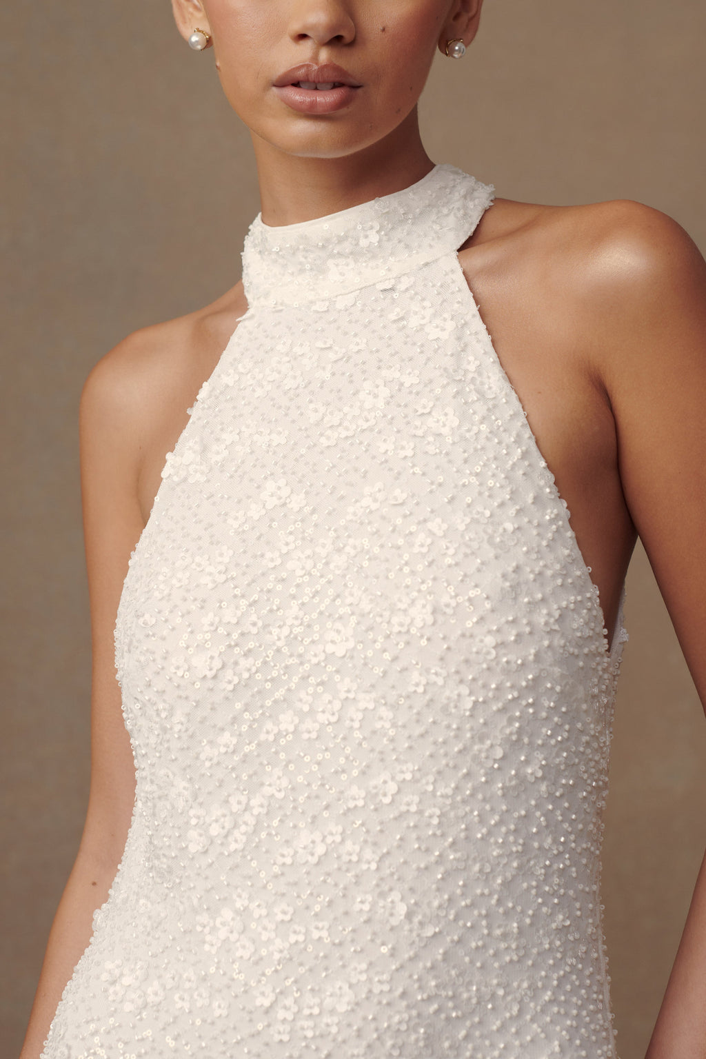 Μακρύ Φόρεμα Με Δαντέλα Και Χείλος - Λευκό