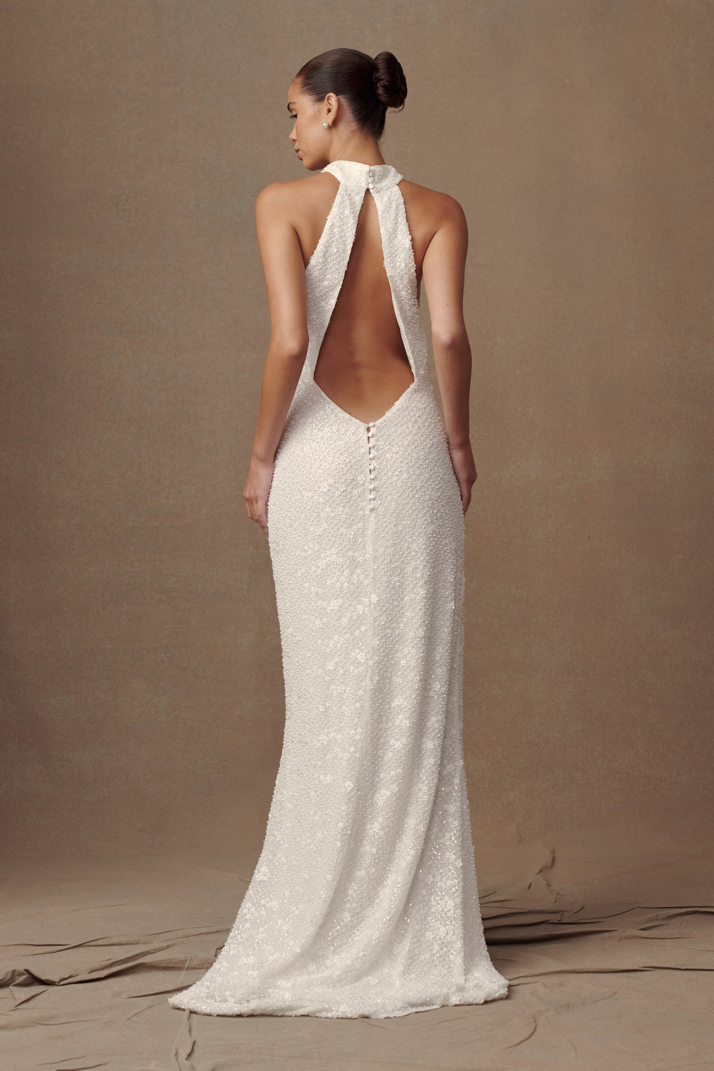 Μακρύ Φόρεμα Με Δαντέλα Και Χείλος - Λευκό