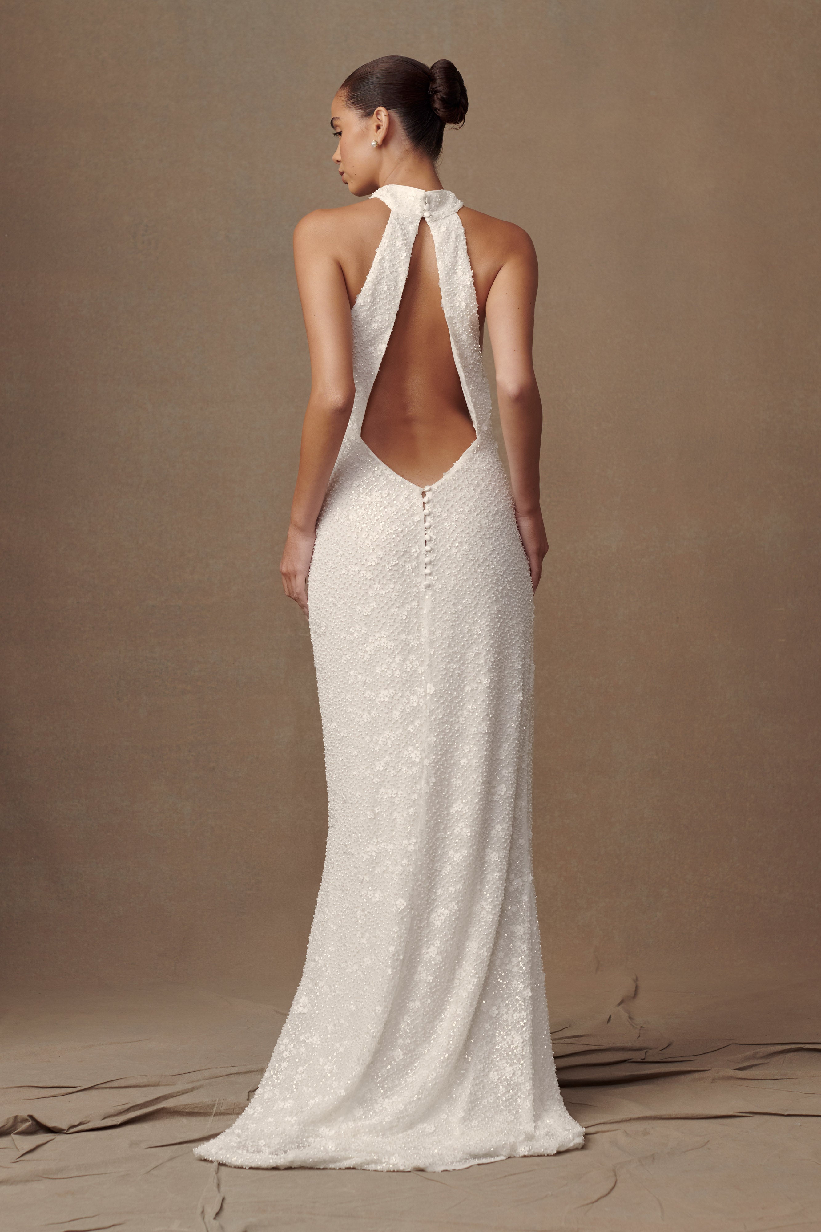 Μακρύ Φόρεμα Με Δαντέλα Και Χείλος - Λευκό