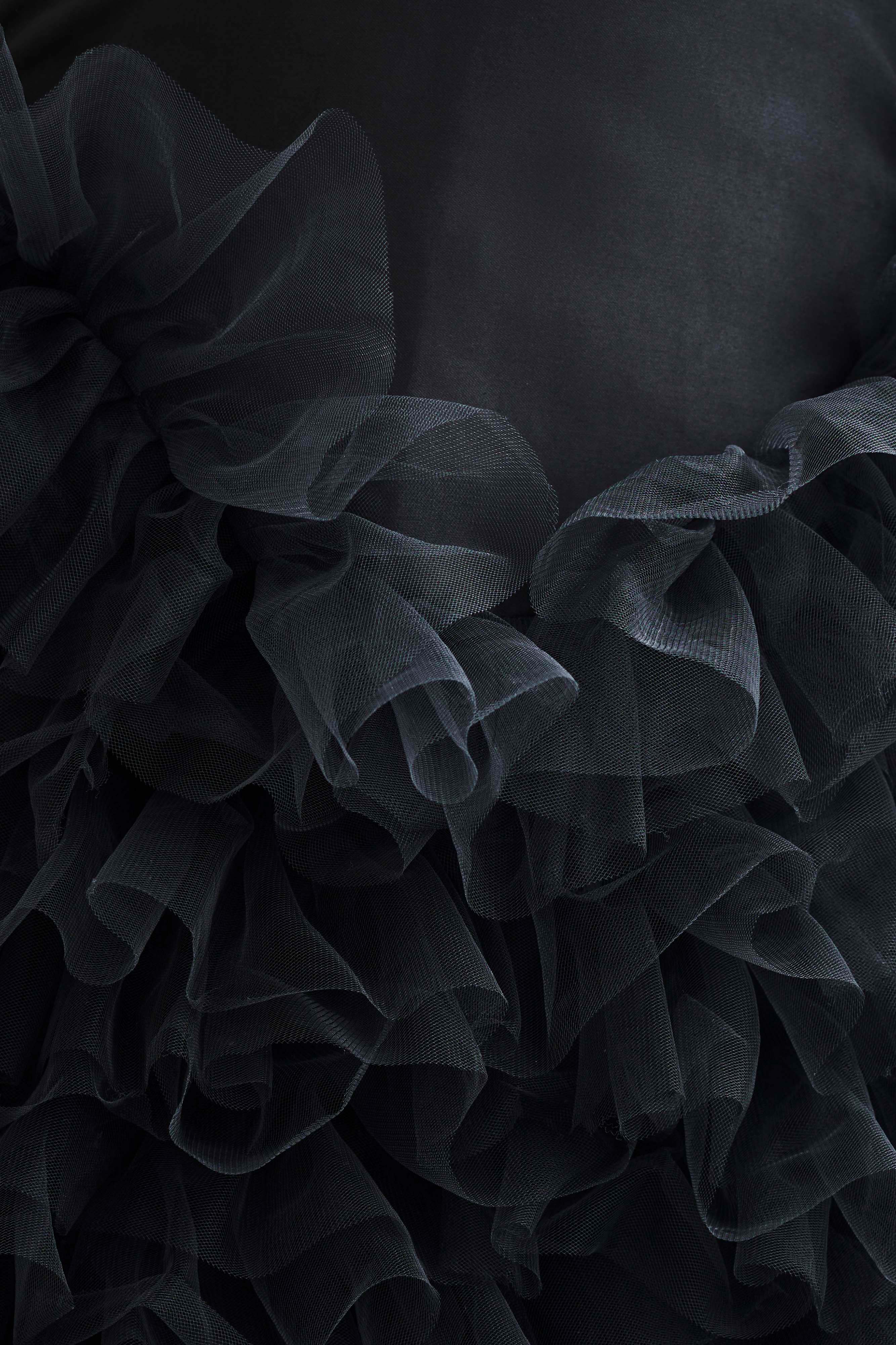 Φόρεμα Με Βολάν Και Στρώσεις Magnolia - Μαύρο