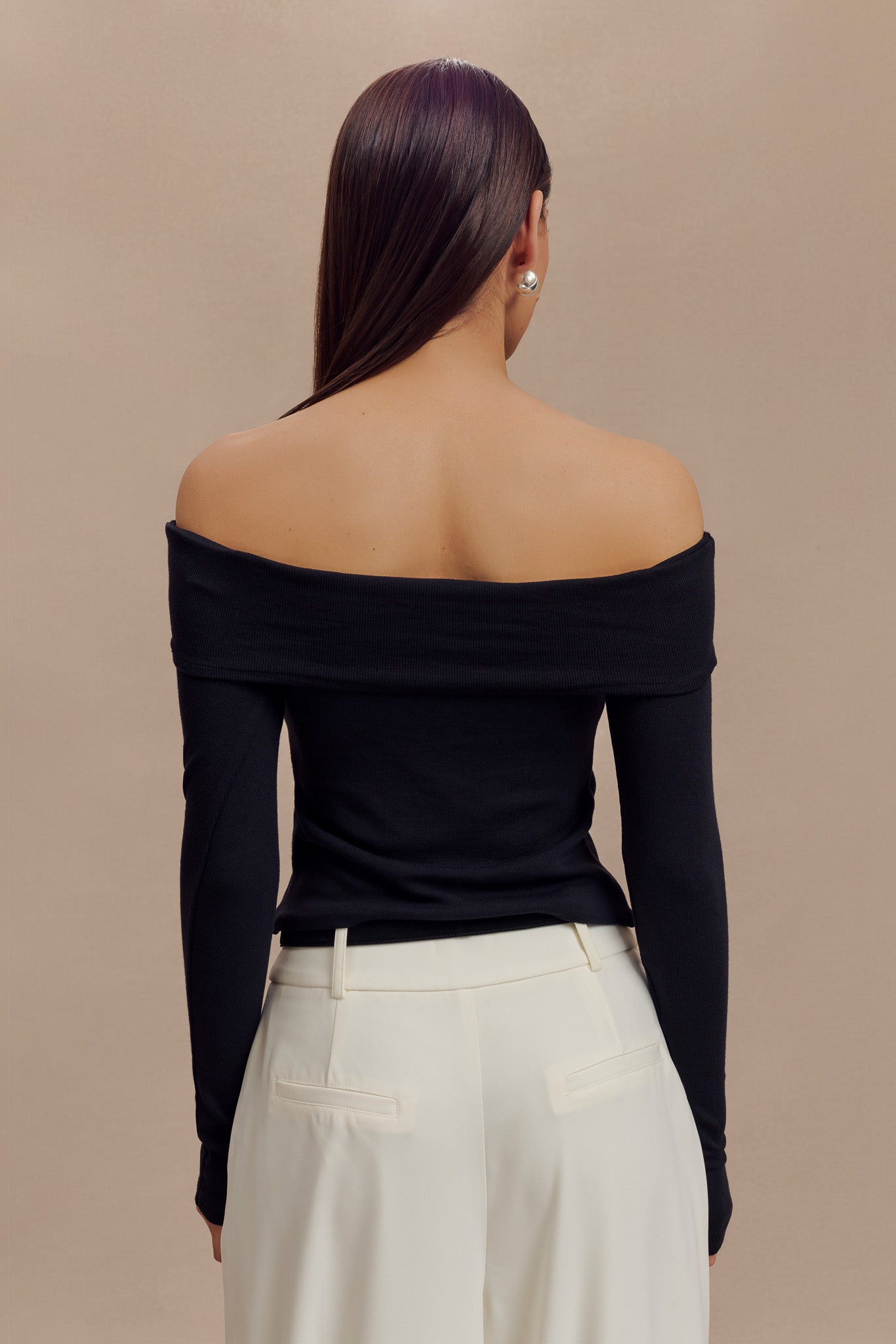 Levaru Briah Κομψό Μοντάλ Μακρυμάνικο Μπλούζα - Μαύρο