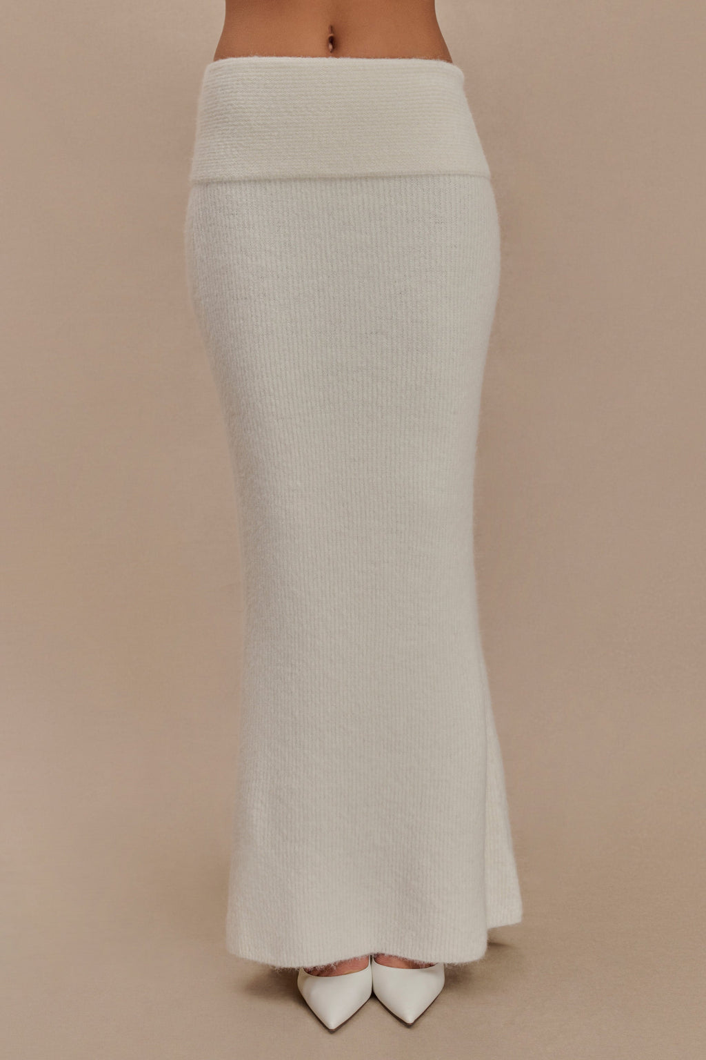 Φούστα Levaru Charlotte Με Πλεκτή Μάξι Επένδυση - Ιβουάρ