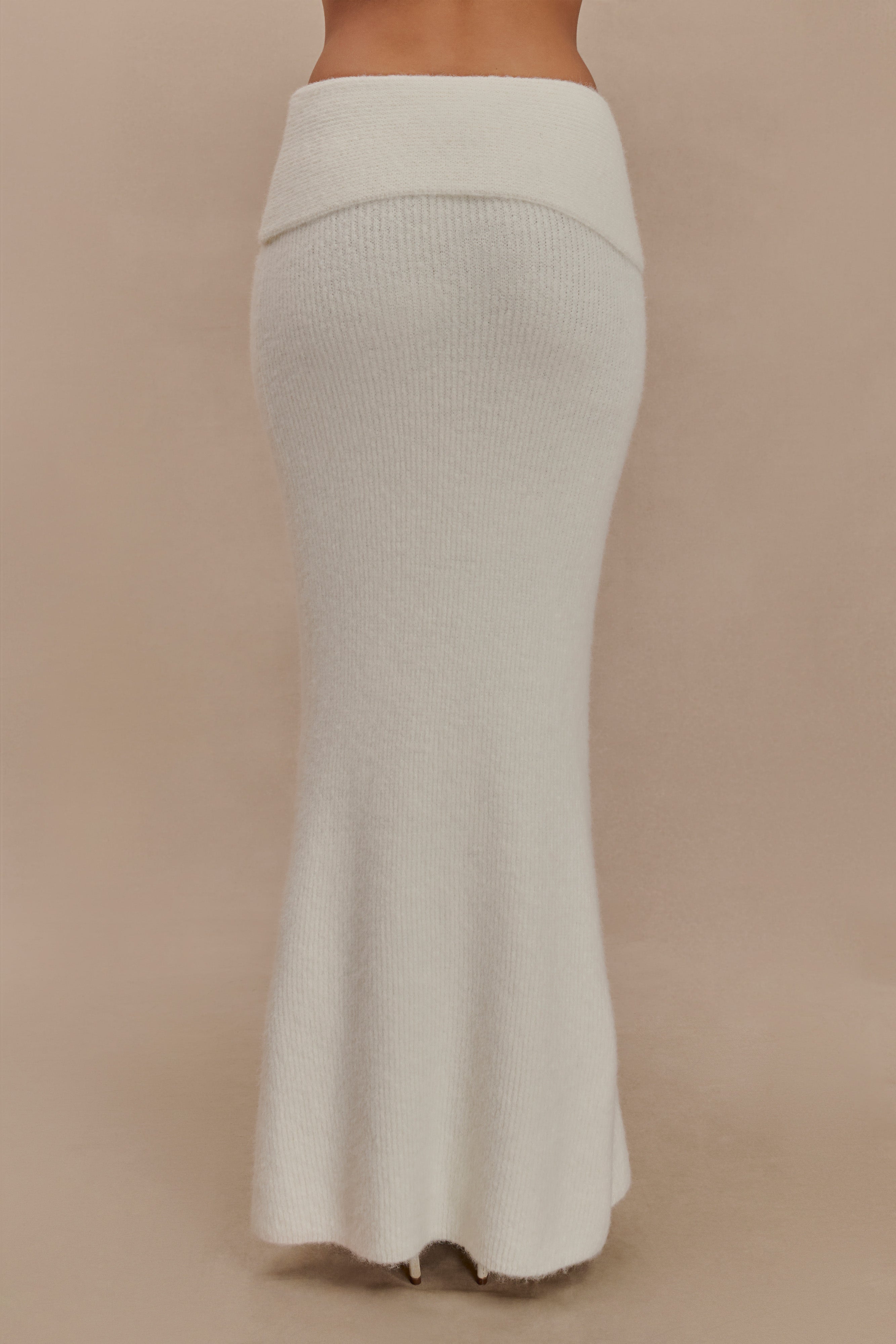 Φούστα Levaru Charlotte Με Πλεκτή Μάξι Επένδυση - Ιβουάρ