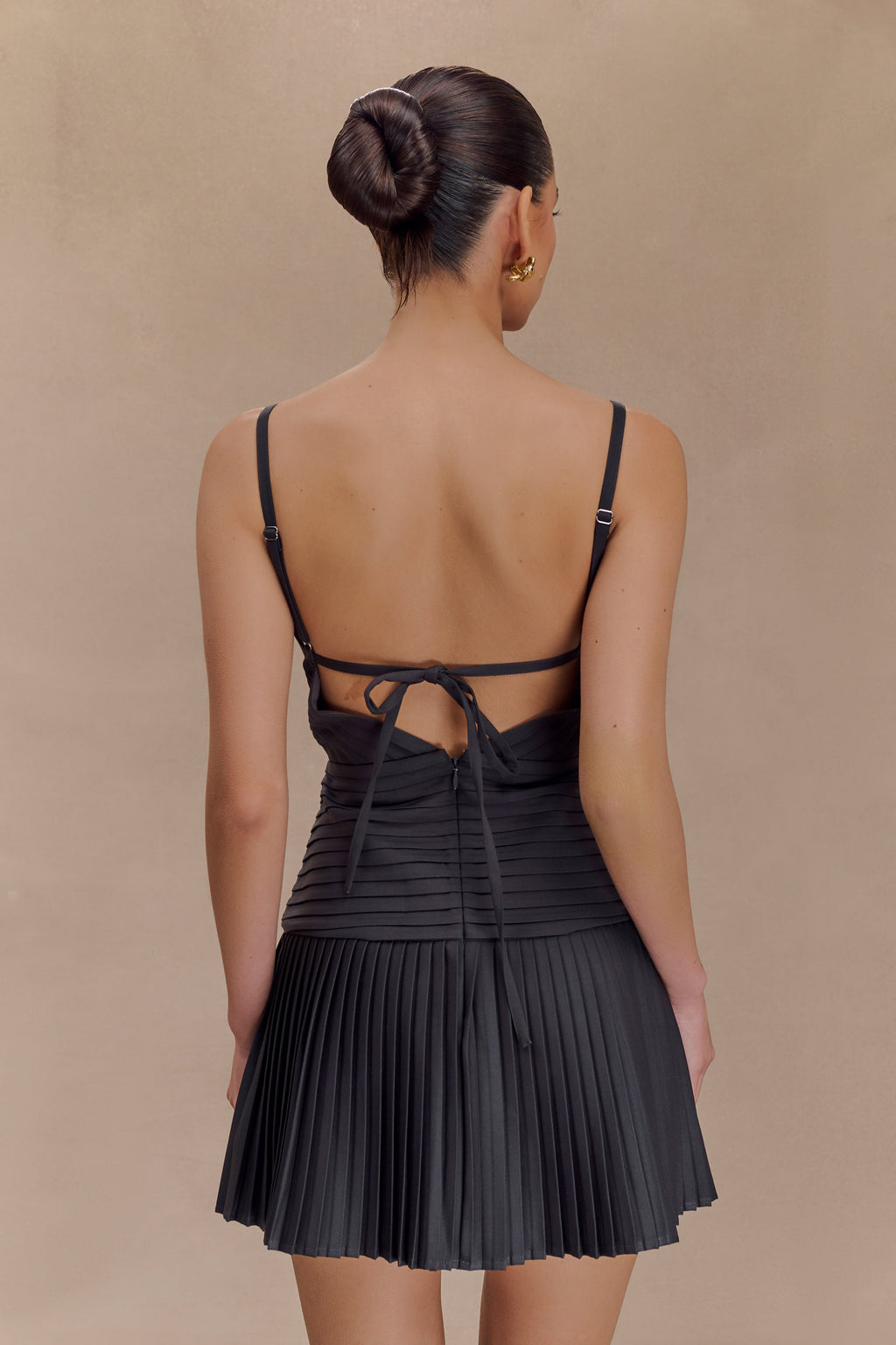 Μίνι Φόρεμα Rylee Με Πολλαπλές Πλισέ - Ανθρακί