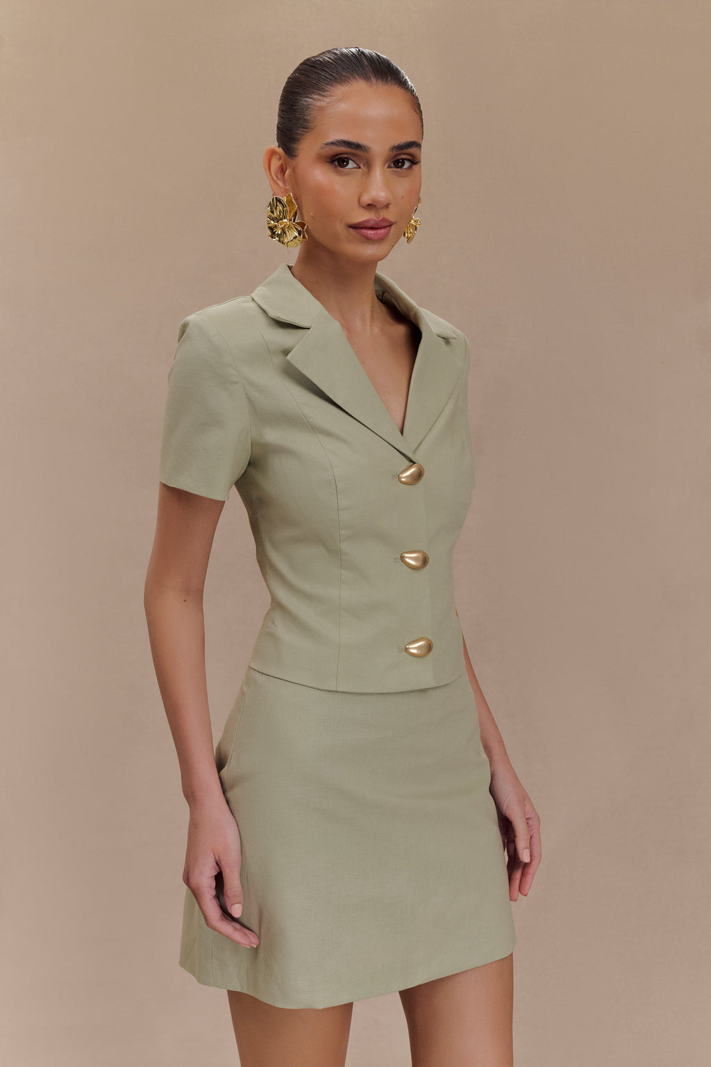 Λινό Μπουφάν Ciara - Βασιλικός