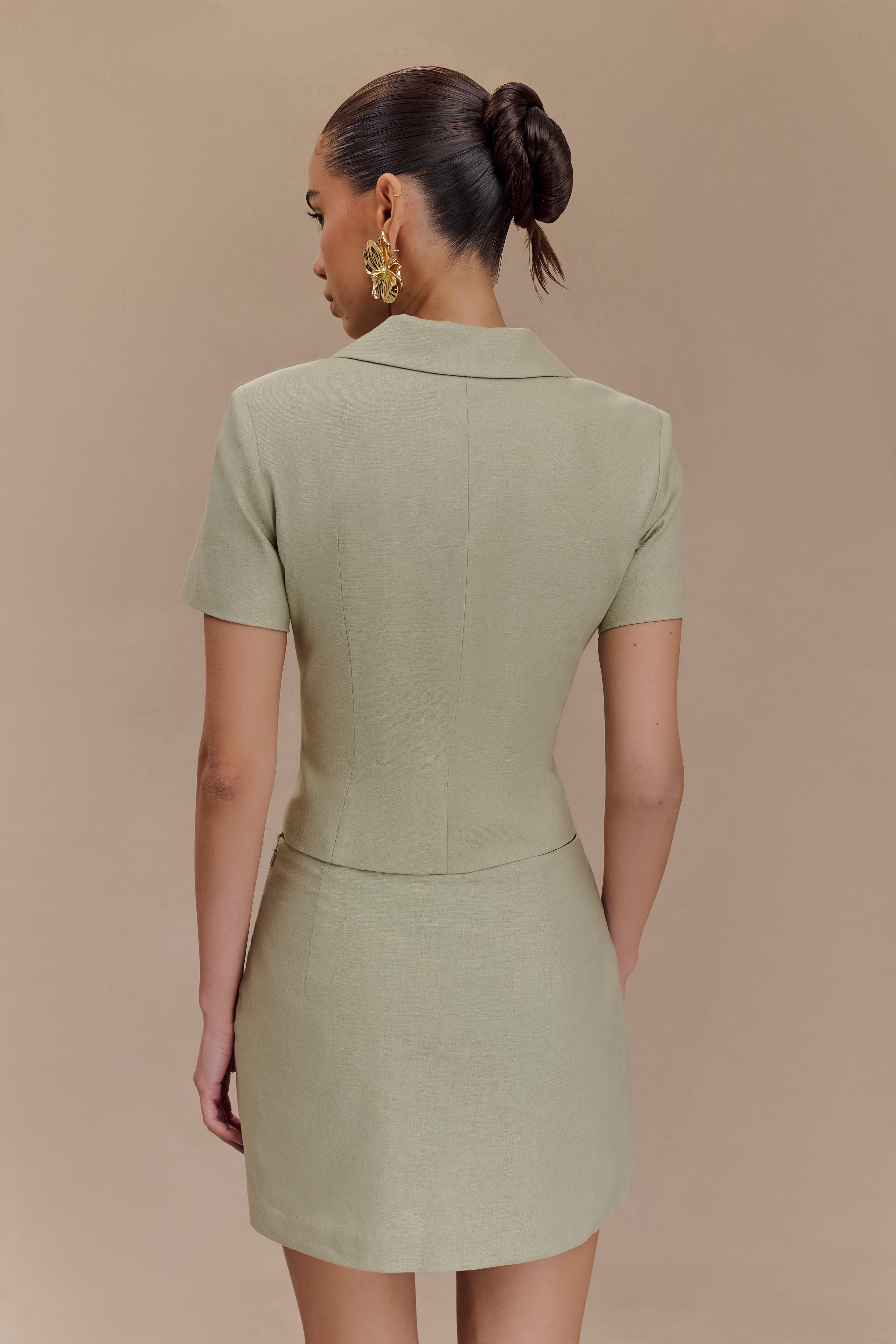 Λινό Μπουφάν Ciara - Βασιλικός