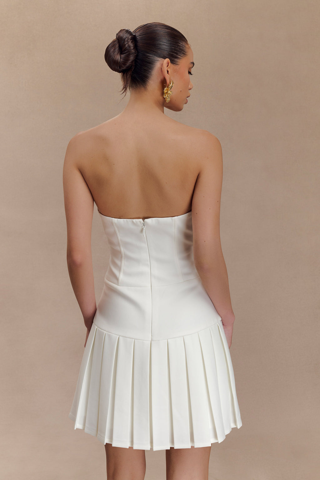 Μίνι Φόρεμα Naya Gathered - Λευκό