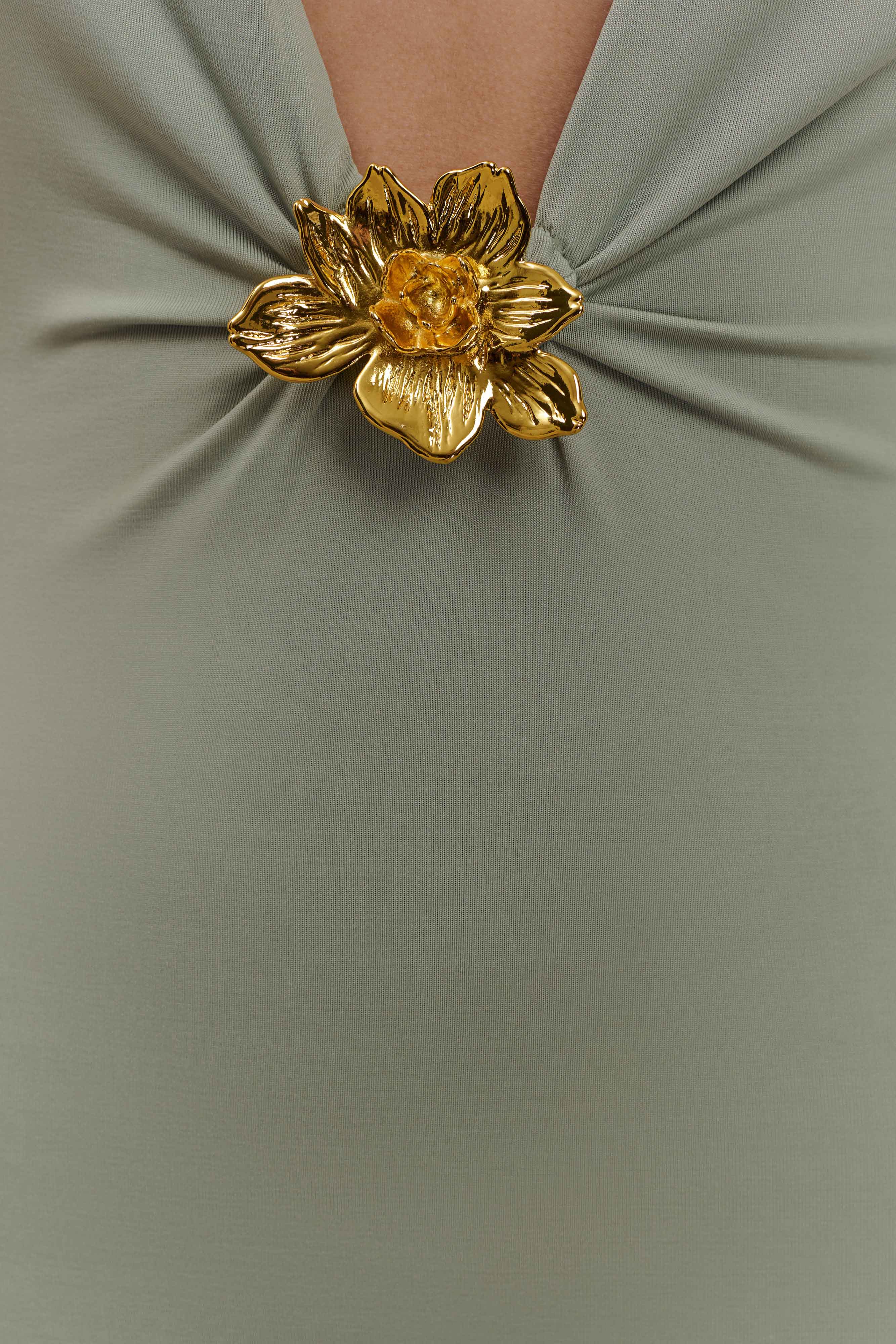 Φόρεμα Beck Με Φλοράλ Print Και Βαθύ Τελείωμα - Βασιλικό