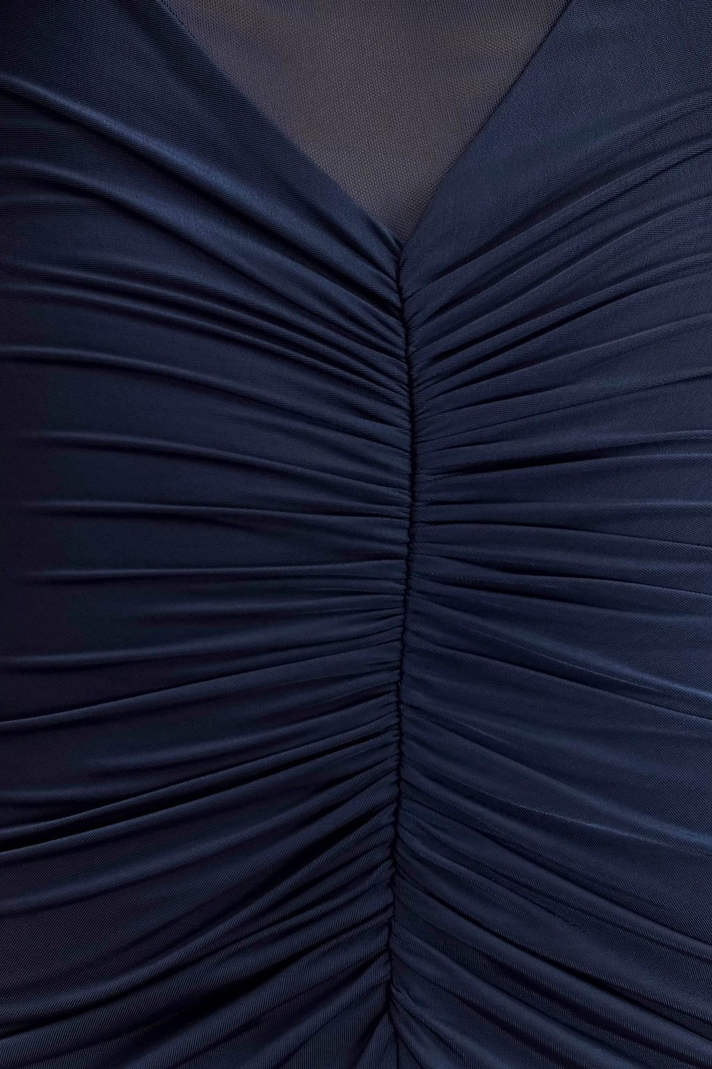 Φόρεμα Kaitlin Με Έναν Ώμο, Στενό Και Διχτυωτό Ύφασμα - Μπλε Μεσονύχτι