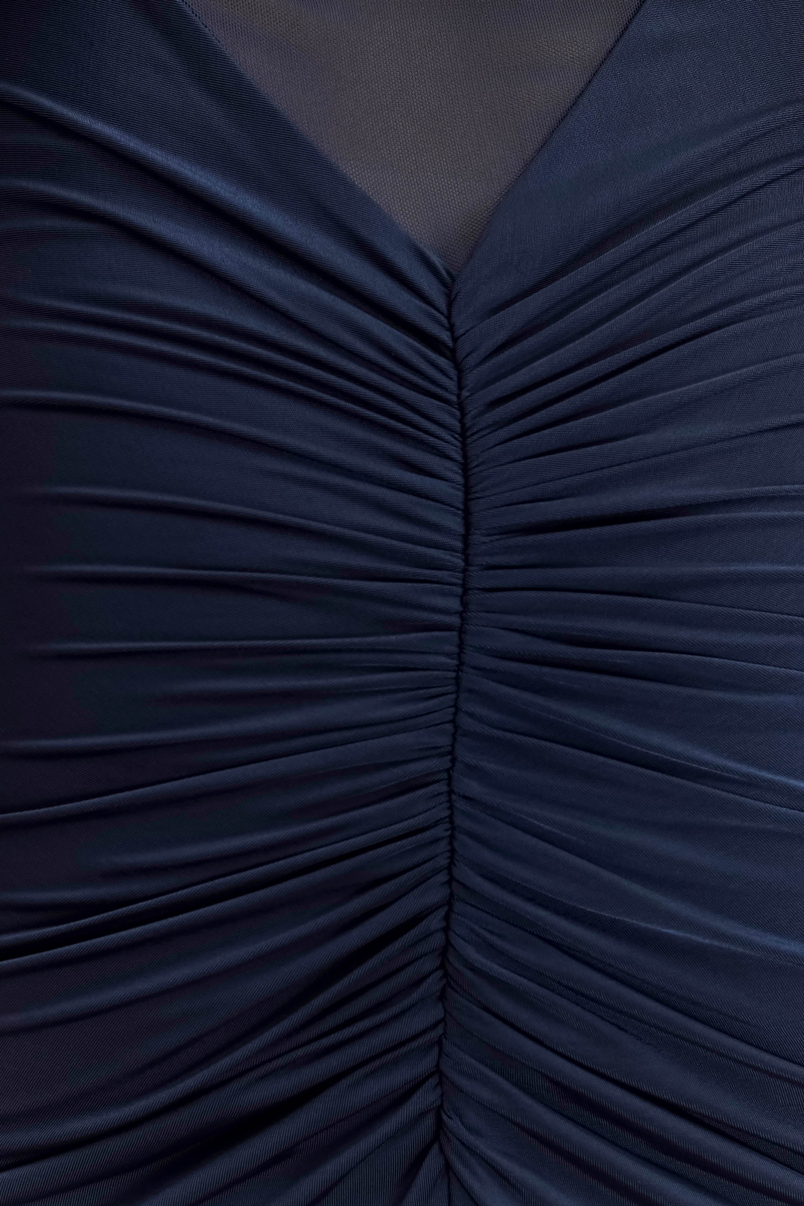 Φόρεμα Kaitlin Με Έναν Ώμο, Στενό Και Διχτυωτό Ύφασμα - Μπλε Μεσονύχτι