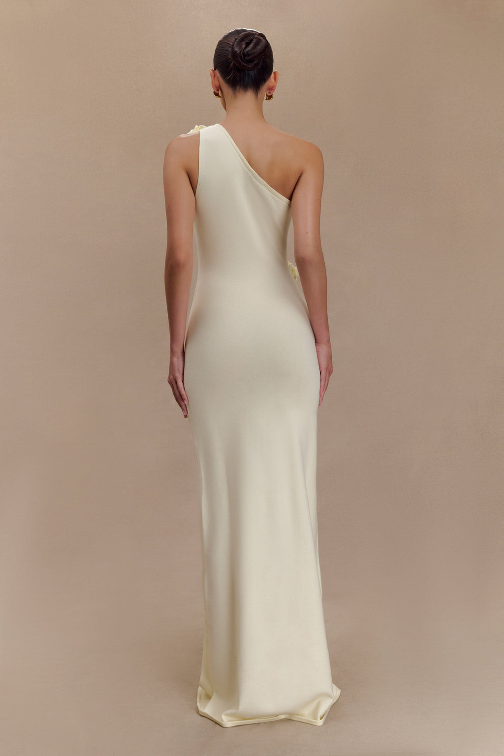 Φόρεμα Paloma Με Φλοράλ Και Έναν Ώμο, Πλεκτό Μάξι - Ιβουάρ