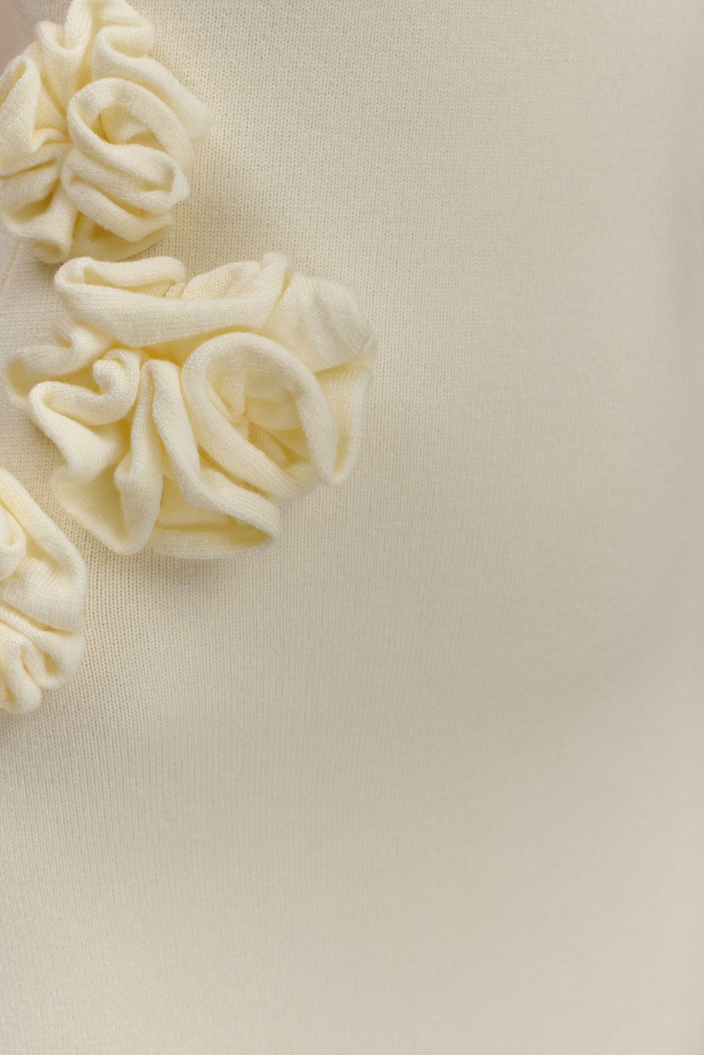 Φόρεμα Paloma Με Φλοράλ Και Έναν Ώμο, Πλεκτό Μάξι - Ιβουάρ